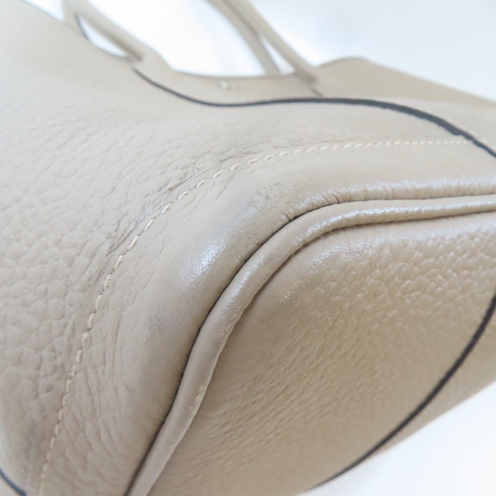 HERMES Country皮革Garden Party PM銀扣手挽袋Gris Tourterelle/淺灰色