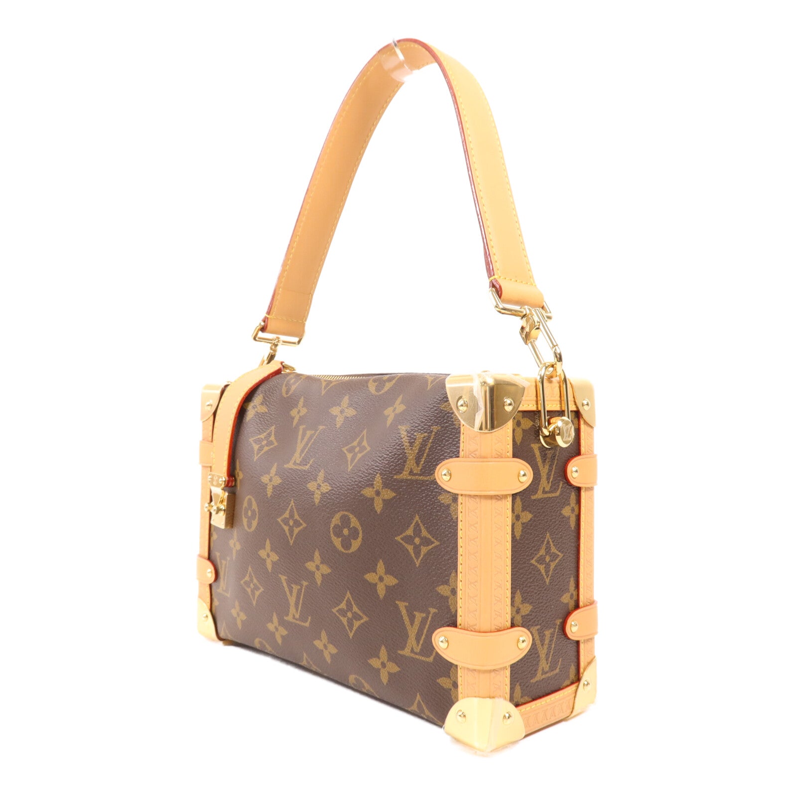 LOUIS VUITTON Monogram Side Trunk金扣手挽肩背兩用袋