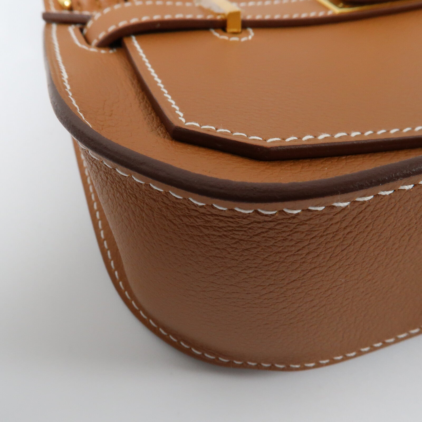 HERMES Evercolor皮革Mini Jypsiere金扣肩背袋Gold