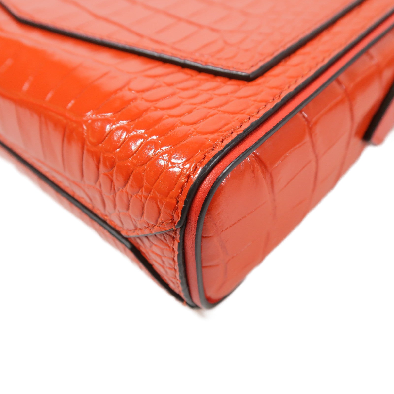 GIVENCHY GHW Shoulder Bag Calfskin Leather Red