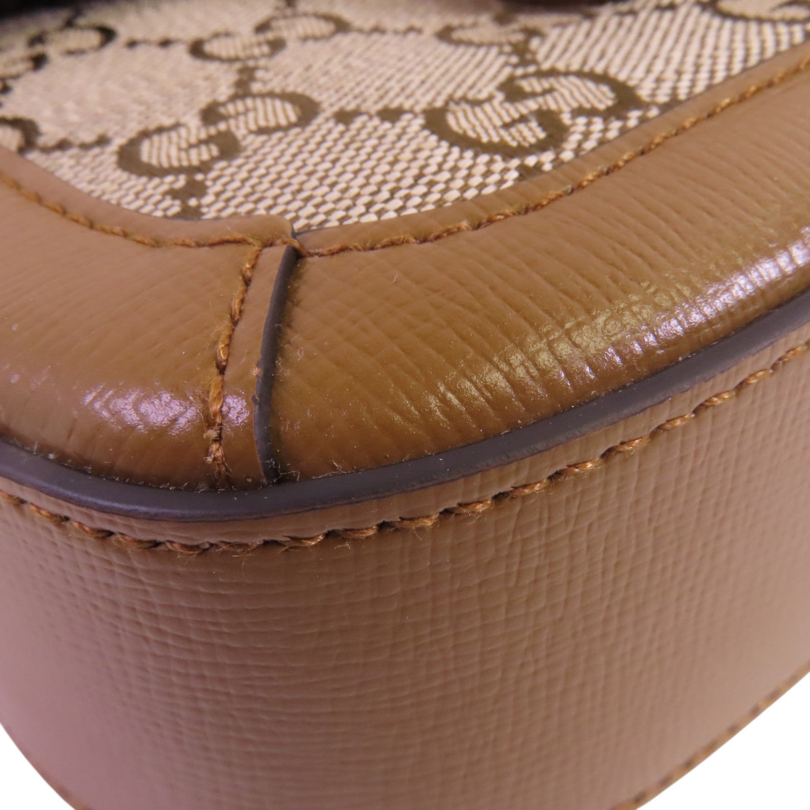 GUCCI GG帆布Horsebit 1955 Small銀扣肩背袋