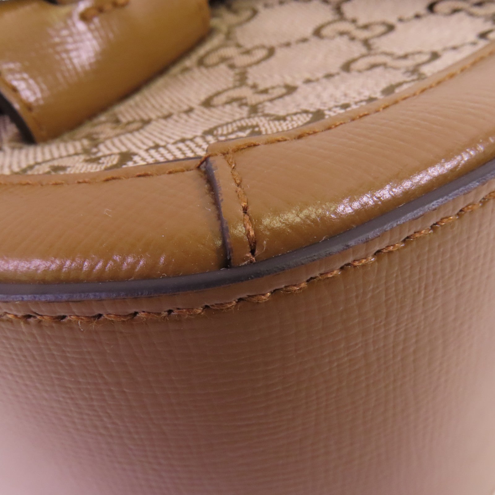 GUCCI GG帆布Horsebit 1955 Small銀扣肩背袋