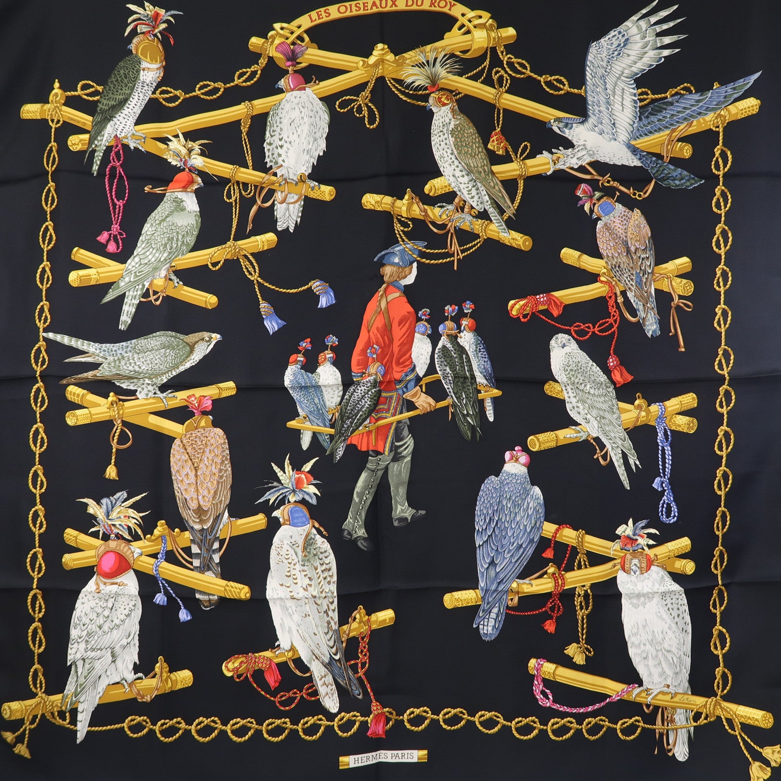 HERMES 絲質Scarf 90x90絲巾黑色