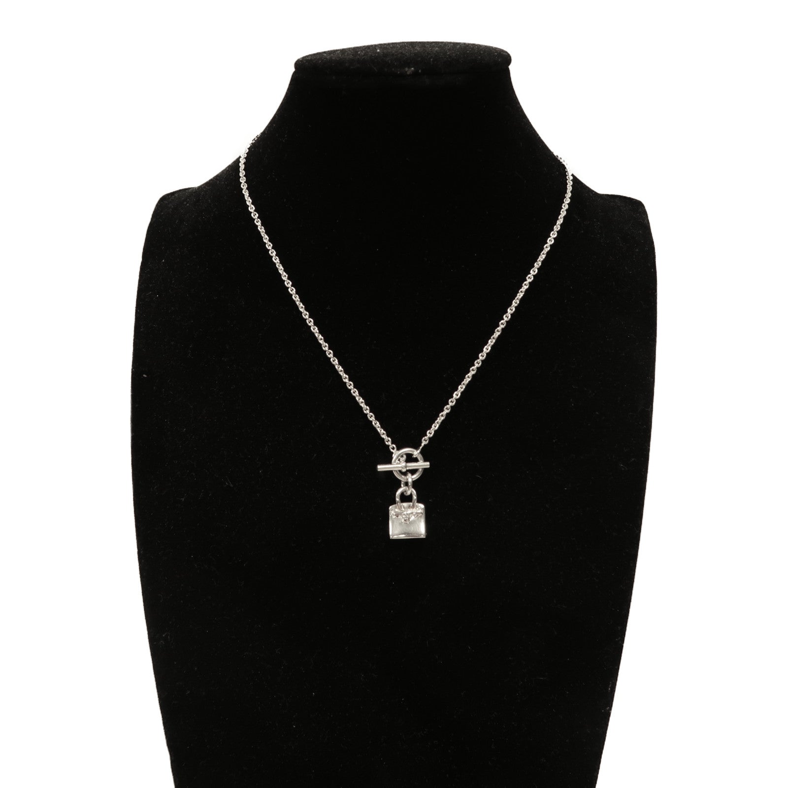 HERMES 925純銀Birkin Pendant項鏈銀色