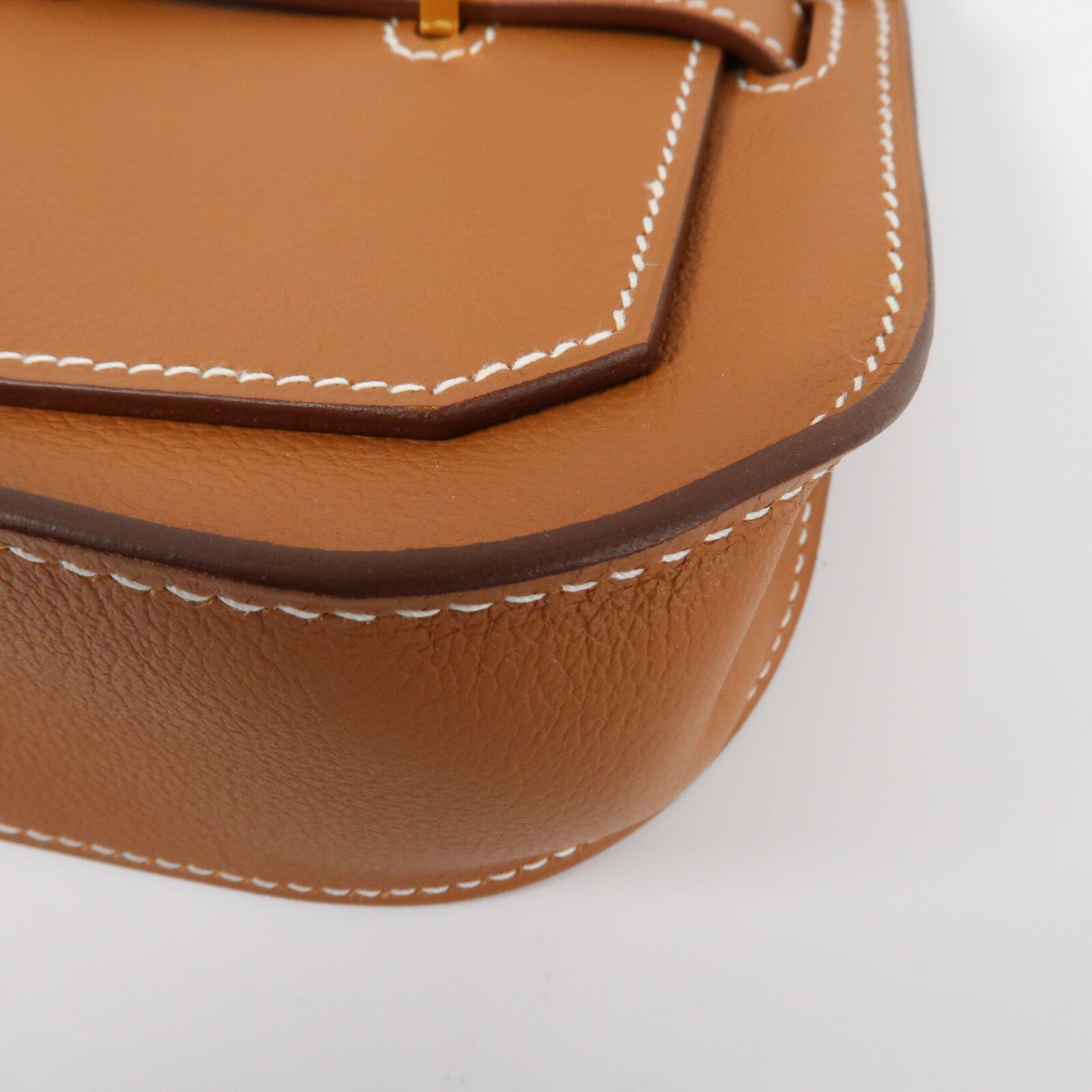 HERMES Evercolor皮革Mini Jypsiere金扣肩背袋Gold