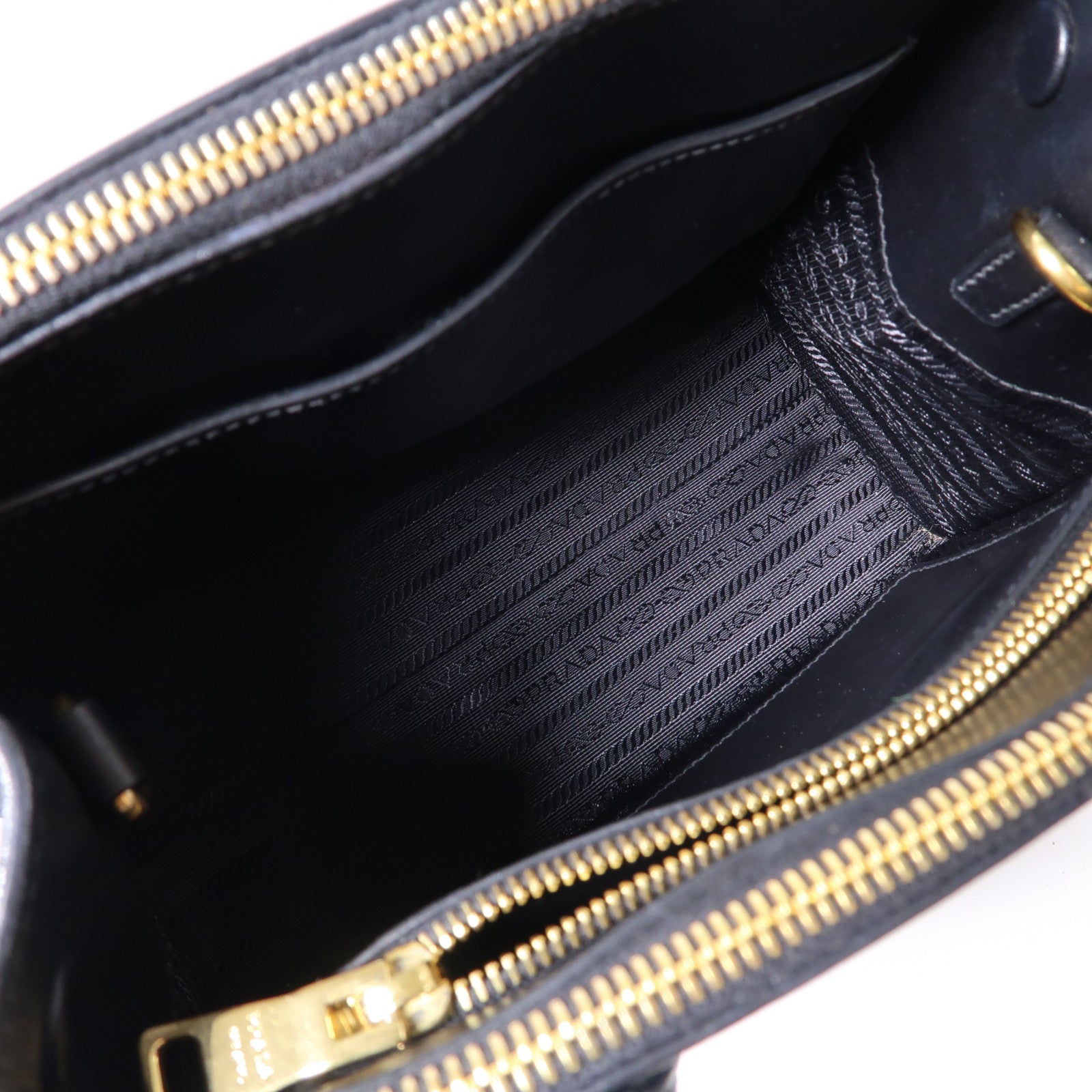 PRADA 【激減優惠】皮革2 Way Shoulder Bag金扣手挽肩背兩用袋黑色