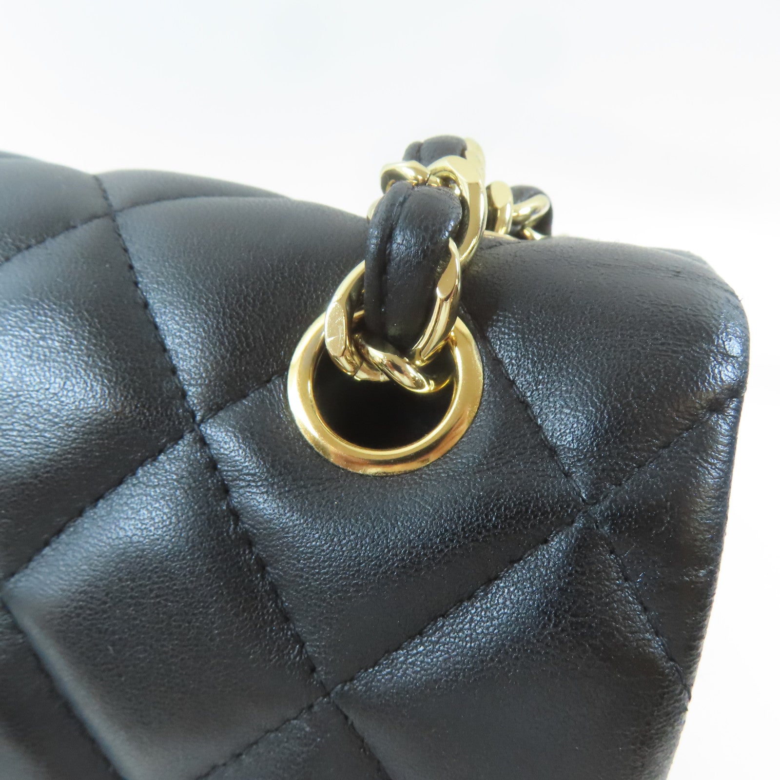 CHANEL 【激減優惠】菱格羊皮皮革Classic Jumbo金扣鏈帶肩背袋黑色