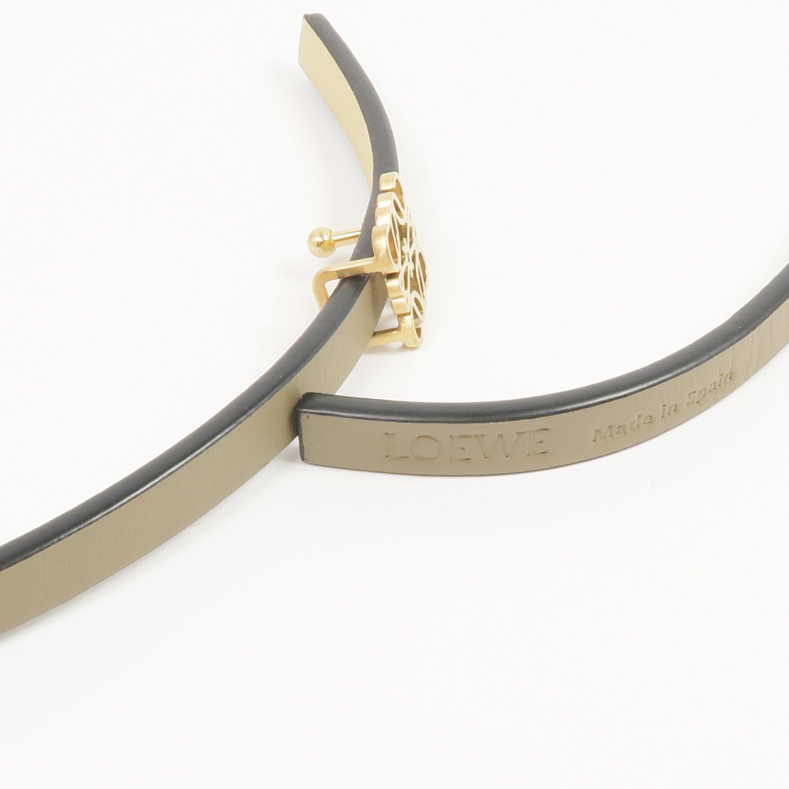 LOEWE 牛皮皮革Belt金扣皮帶