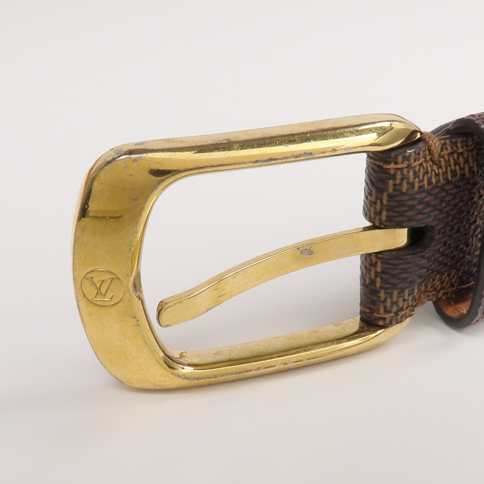 LOUIS VUITTON Damier Ceinture Ellipse Belt金扣皮帶