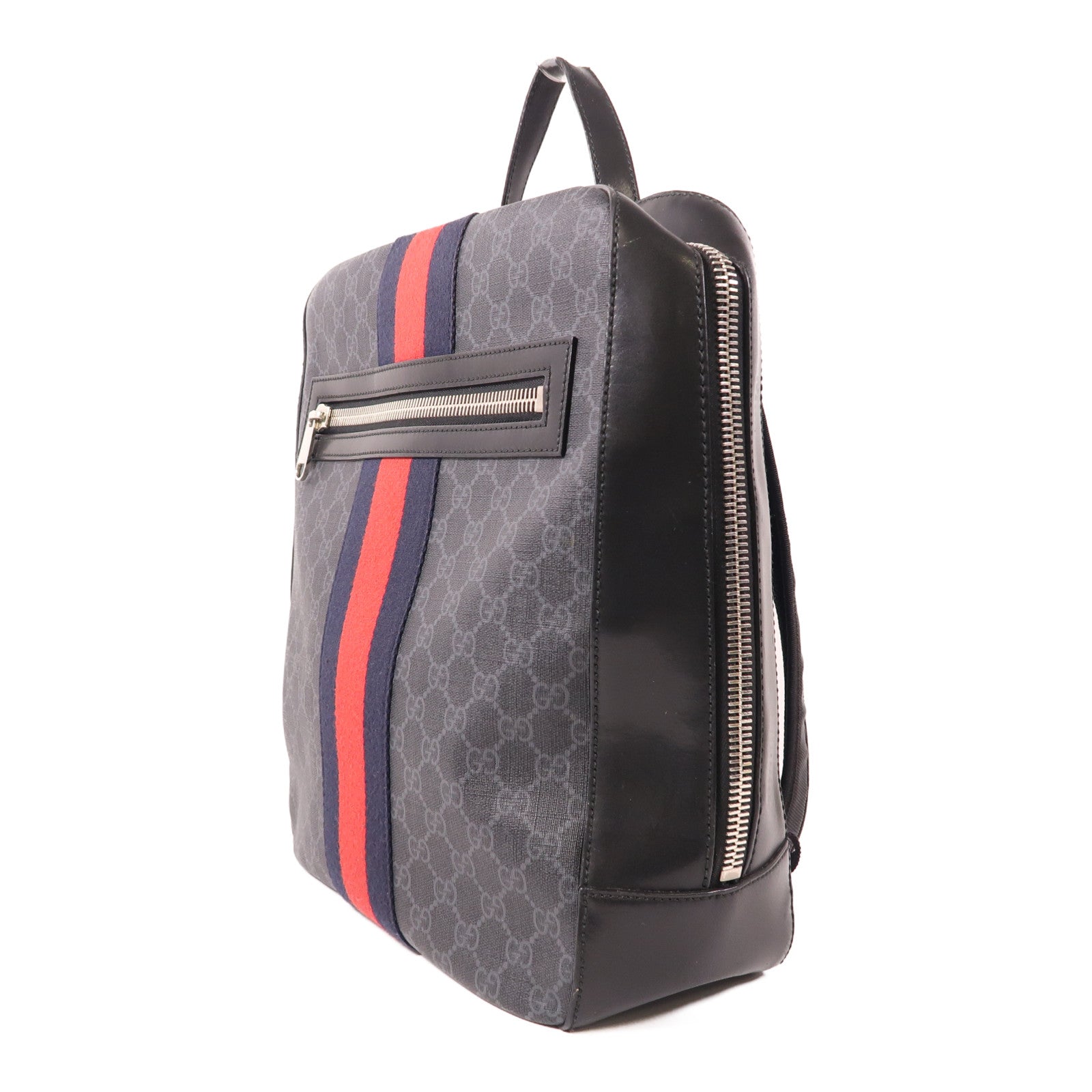 GUCCI 塗層帆布Backpack銀扣背包