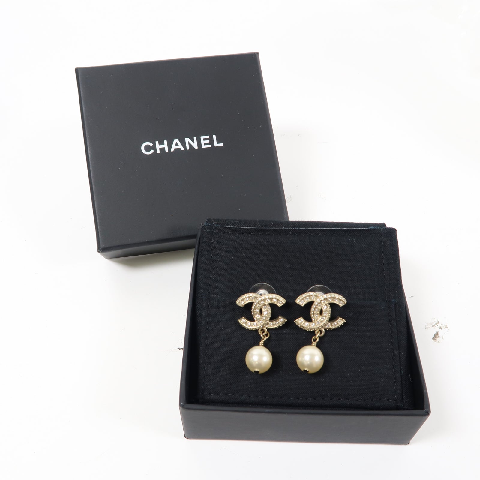 CHANEL 金屬Earrings耳環金色/白色