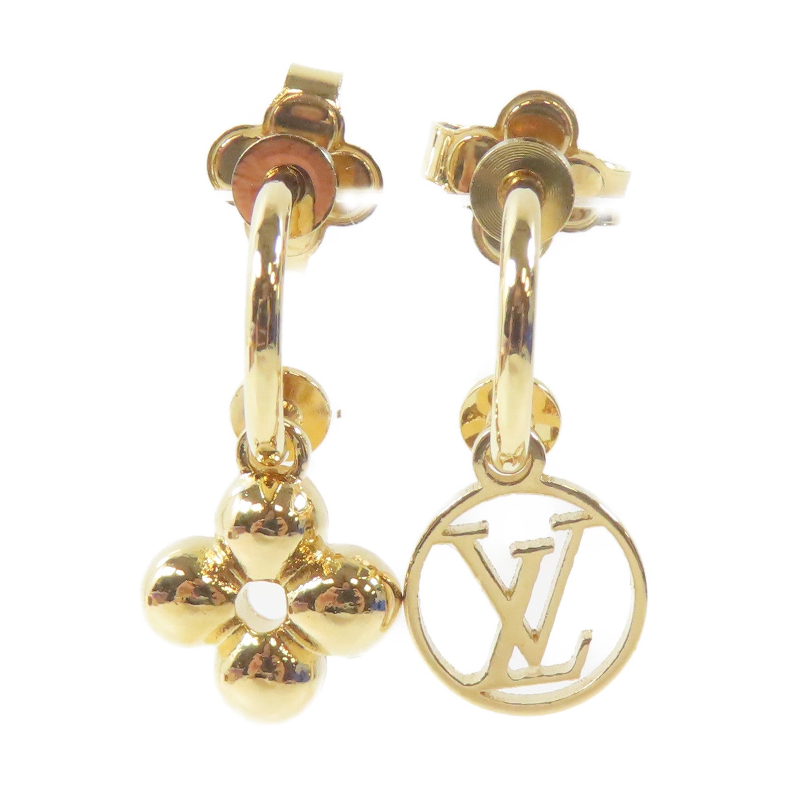 LOUIS VUITTON 金屬Blooming Earrings耳環金色