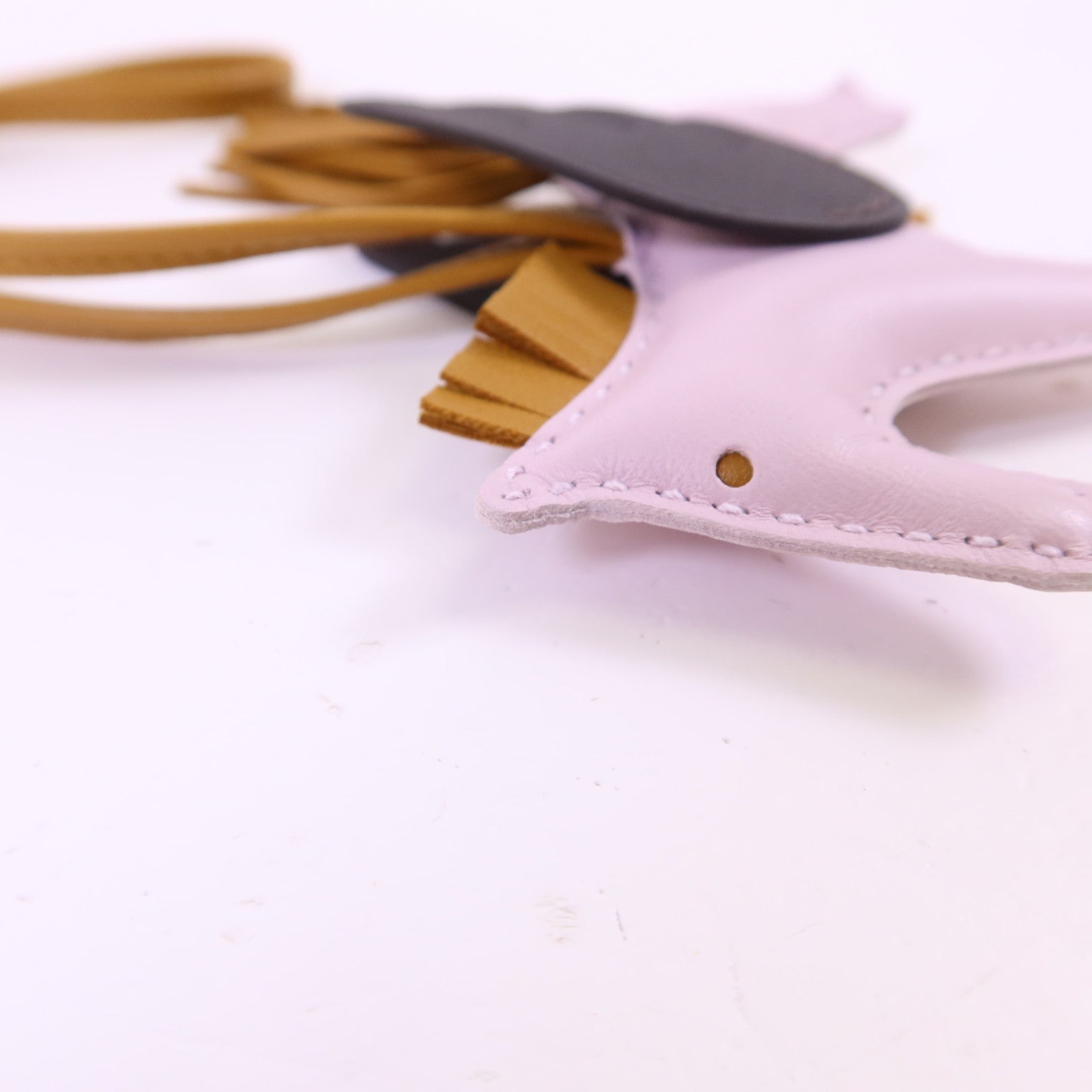 HERMES Milo/Swift皮革Rodeo Pegase PM掛飾Sesame/Ebene/Mauve Pale