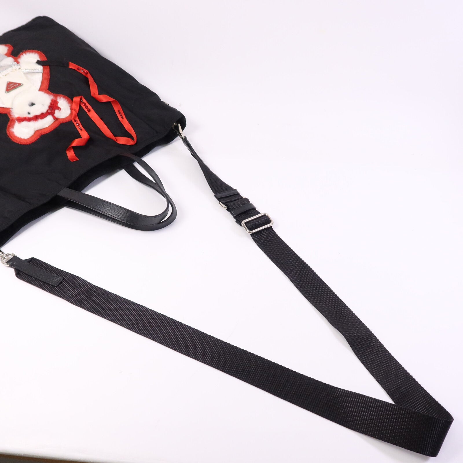PRADA 尼龍Shoulder Bag銀扣手挽肩背兩用袋