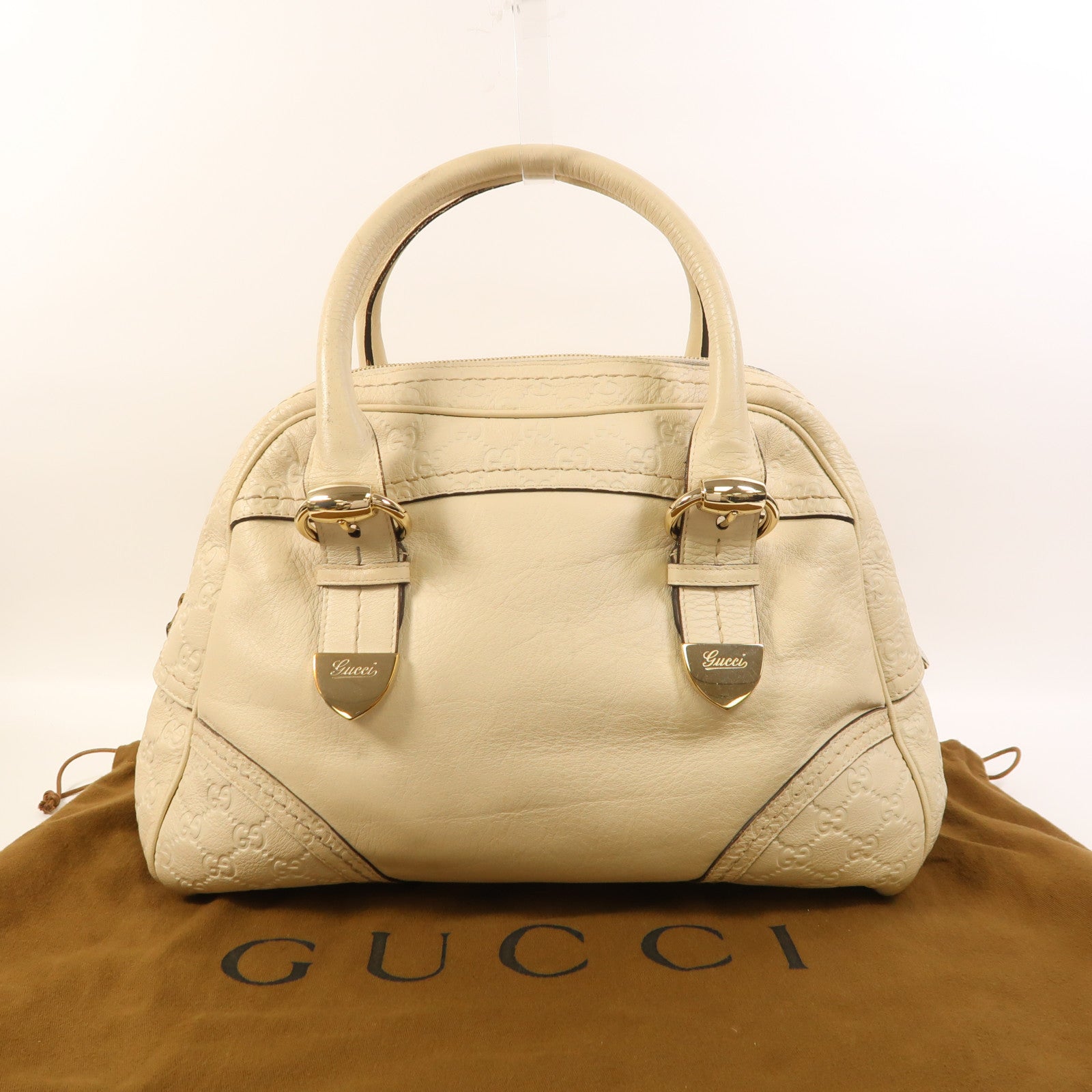 GUCCI 牛皮皮革Hand Bag金扣手挽袋