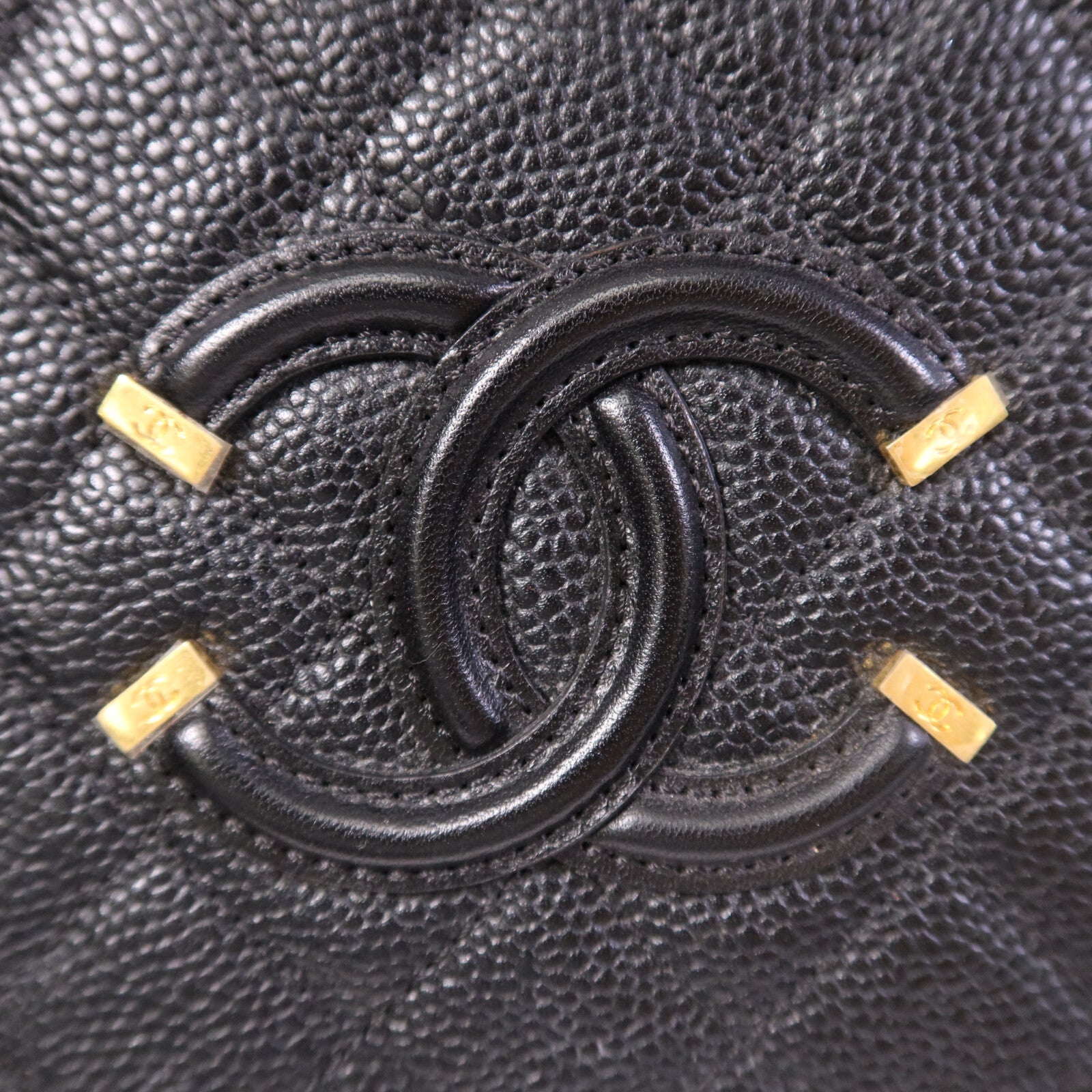 CHANEL 牛皮皮革Vanity Case Bag金扣手挽肩背兩用袋
