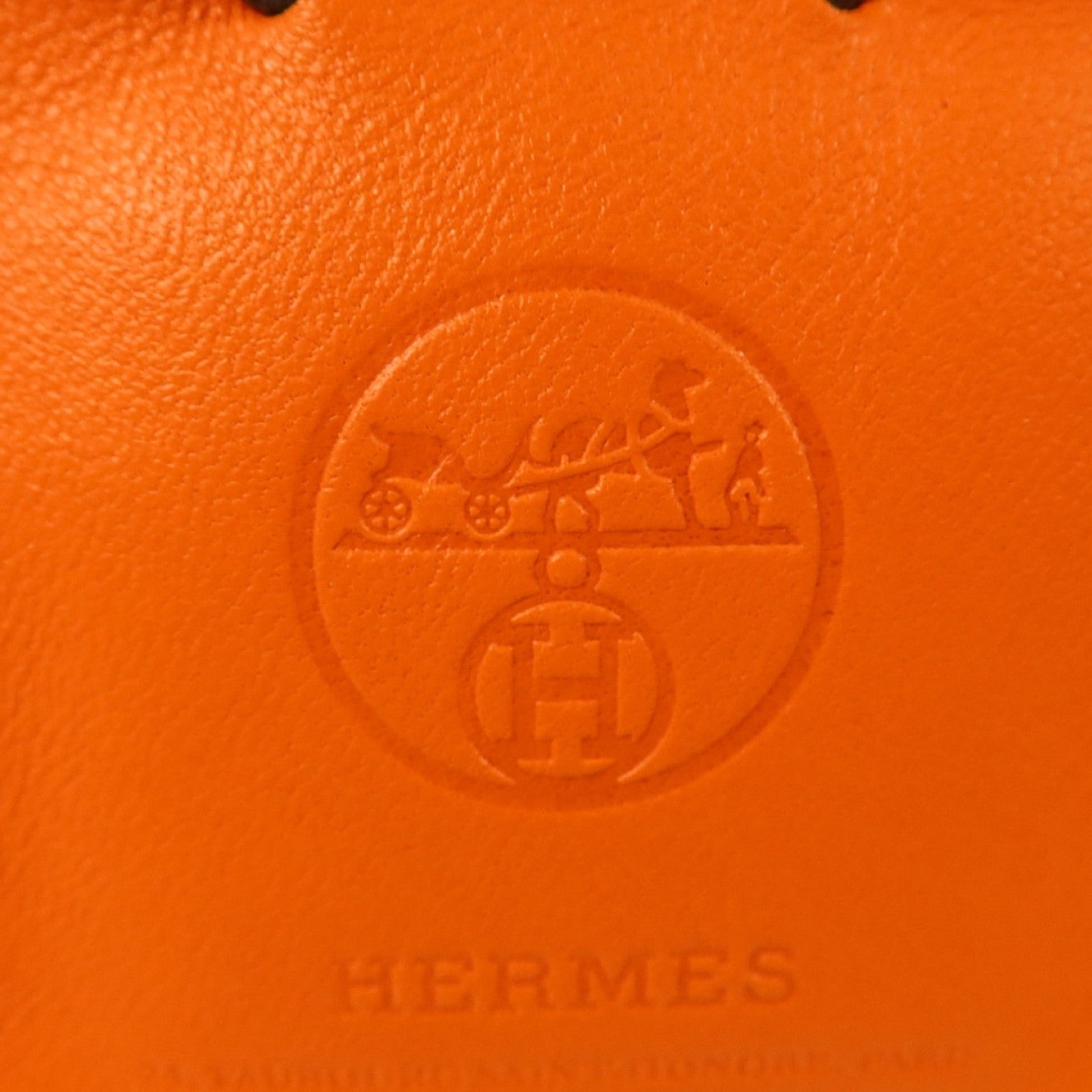 HERMES Milo皮革Sac Orange Bag Charm掛飾