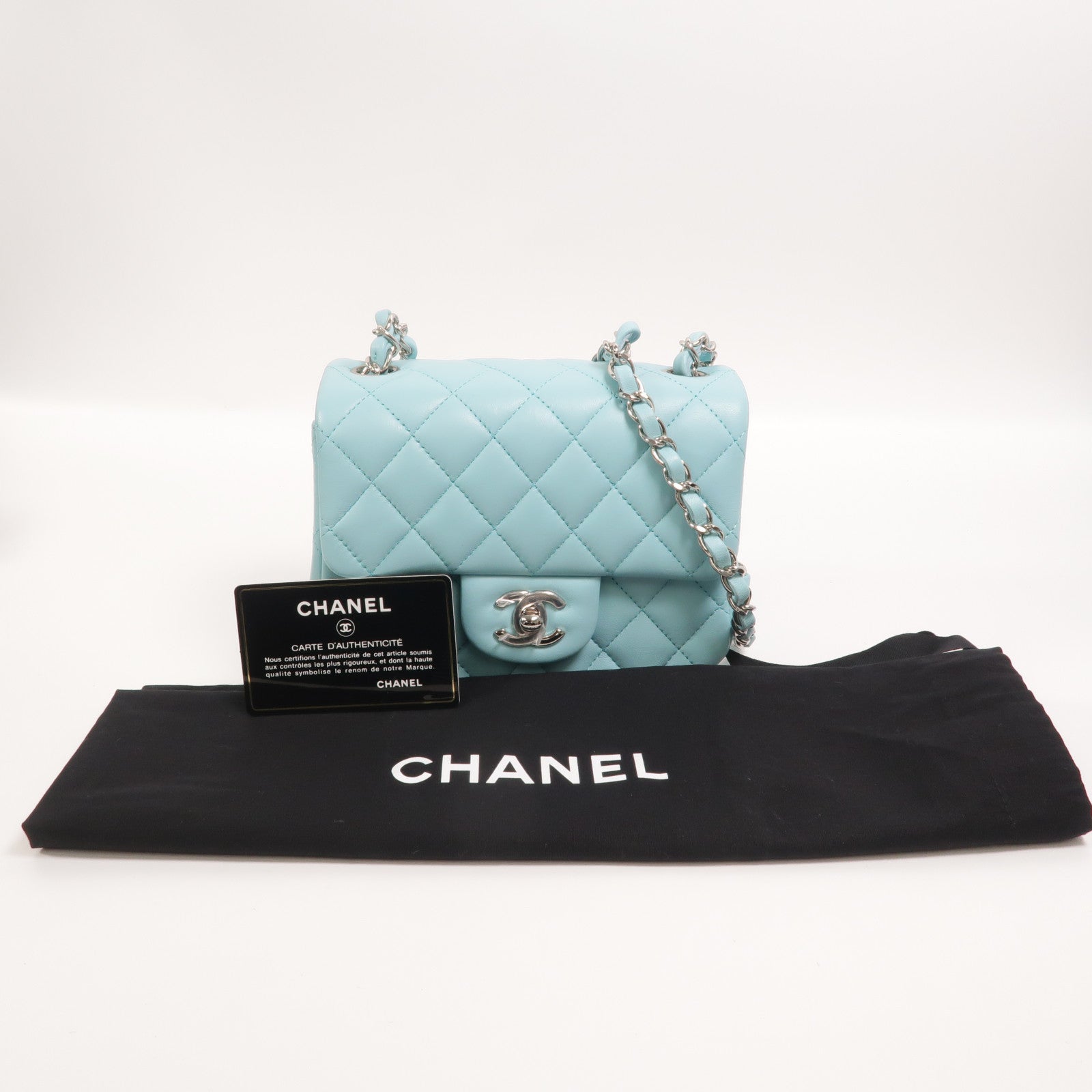 CHANEL 羊皮皮革Mini Classic 17鏈帶肩背袋