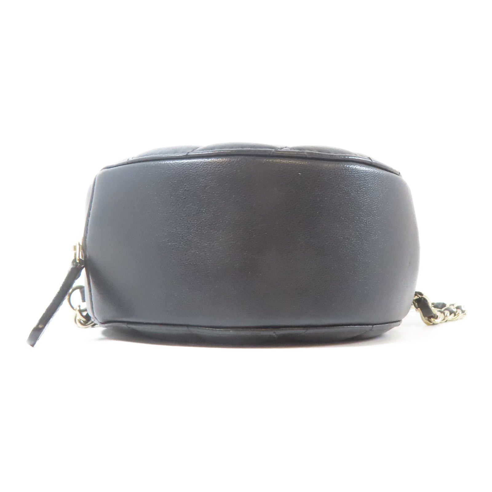 CHANEL 菱格羊皮皮革Chain Shoulder Bag金扣鏈帶肩背袋黑色