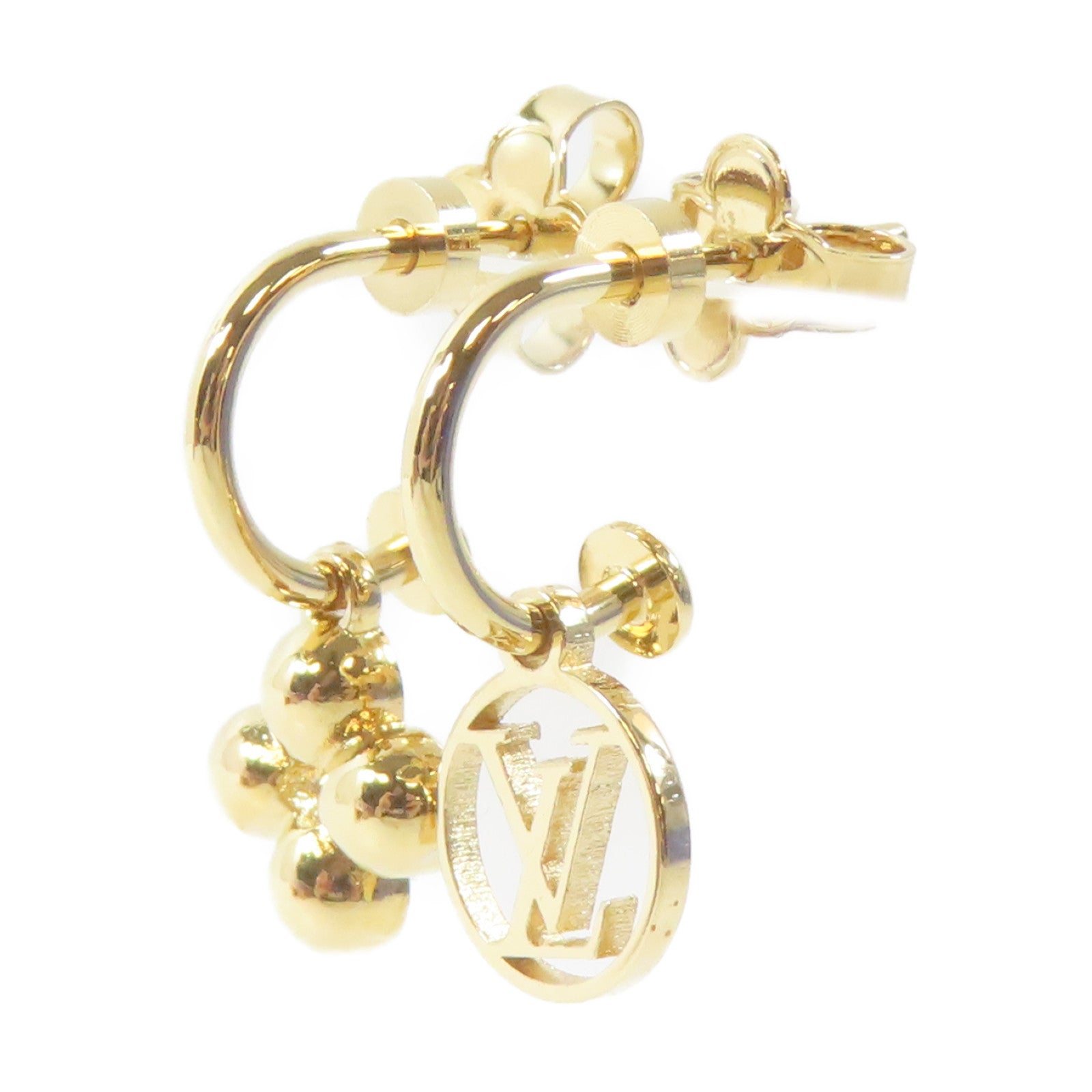 LOUIS VUITTON 金屬Blooming Earrings耳環金色