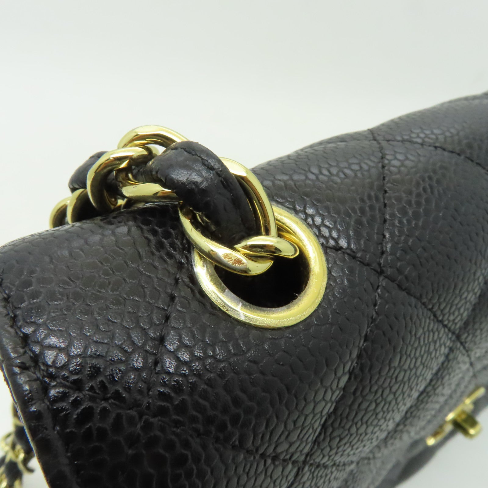 CHANEL 【激減優惠】菱格Caviar皮革Classic Jumbo銀扣鏈帶肩背袋黒色