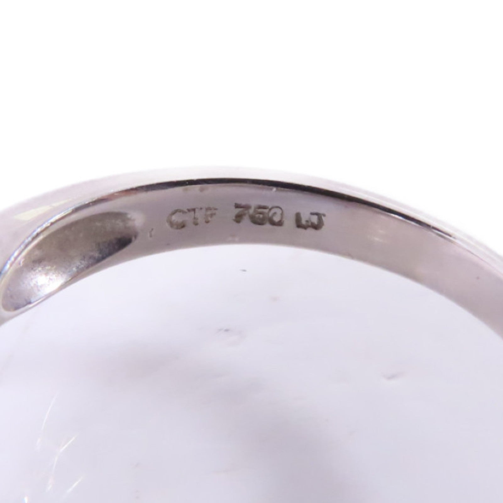 JEWELRY 18K白金Pearl/Diamond Ring珍珠/0.31ct鑽石戒指US#5