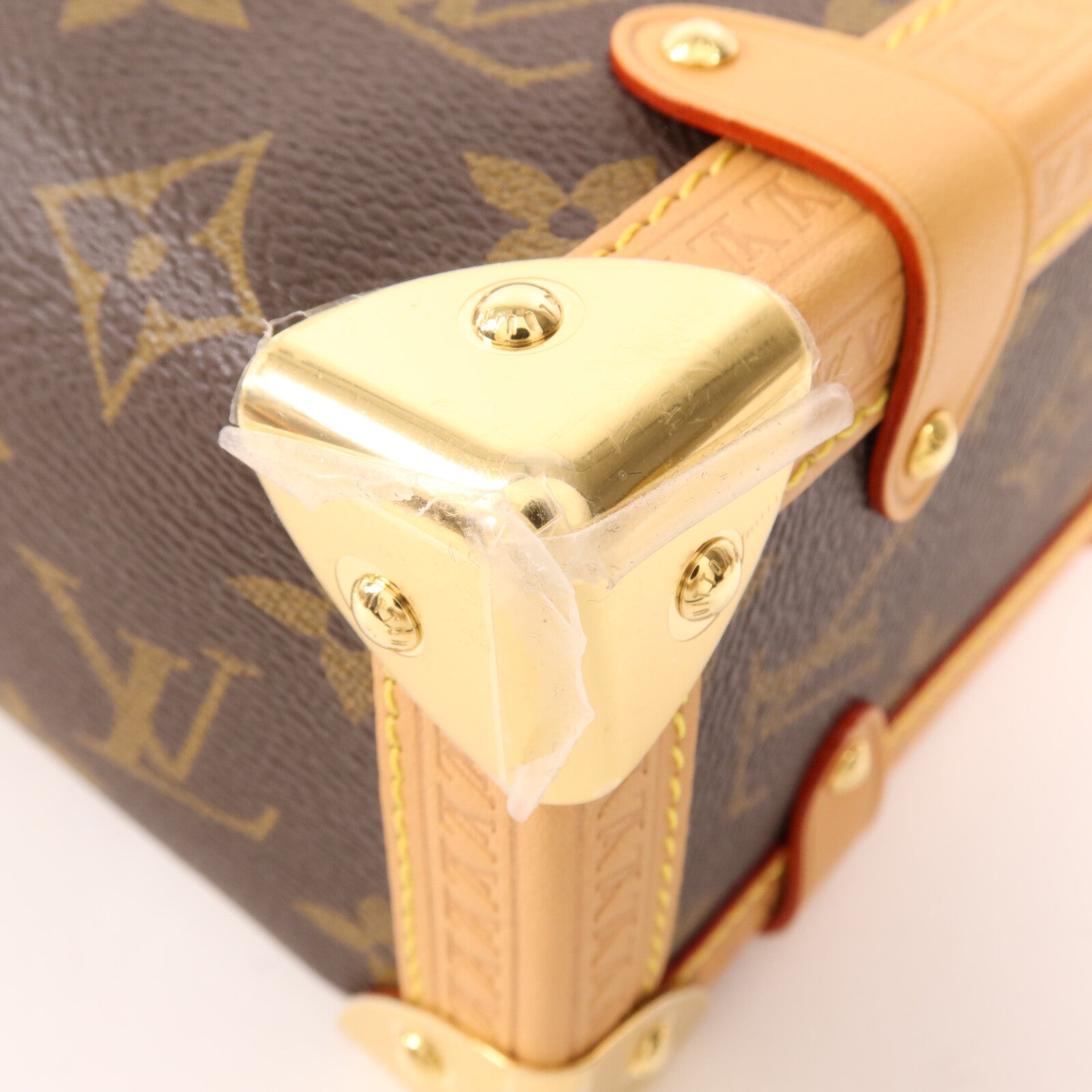 LOUIS VUITTON Monogram Side Trunk金扣手挽肩背兩用袋