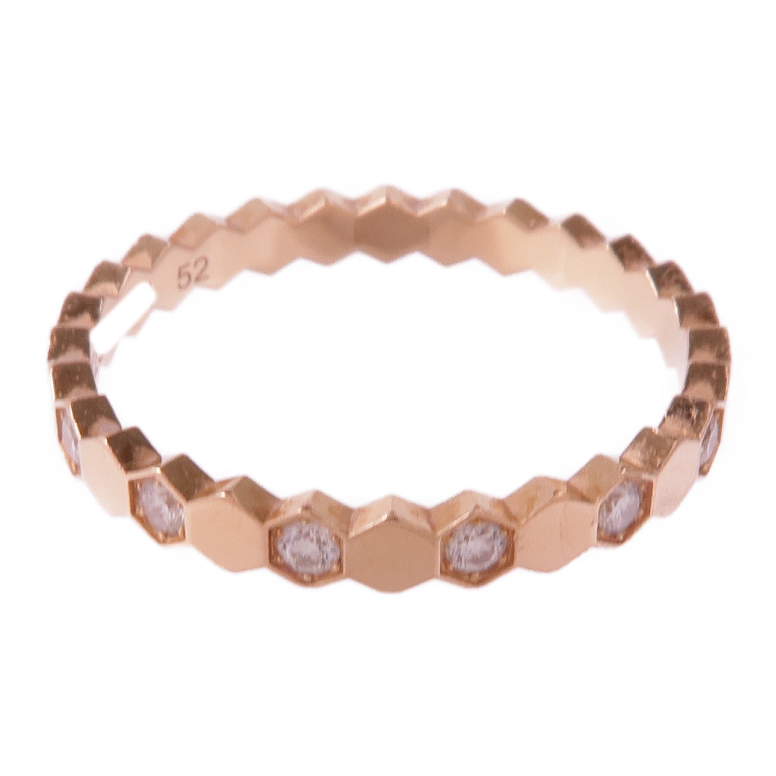 Chaumet 18K玫瑰金Bee De Diamond Ring鑽石戒指Chaumet#52/US#6