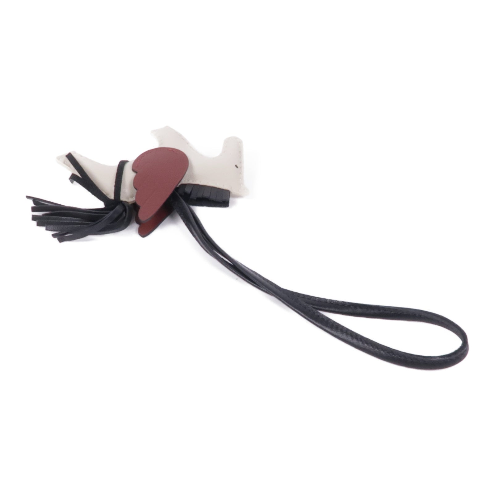 HERMES Rodeo Pegase PM Charm Milo Veau Swift Leather Craie Noir Rouge H