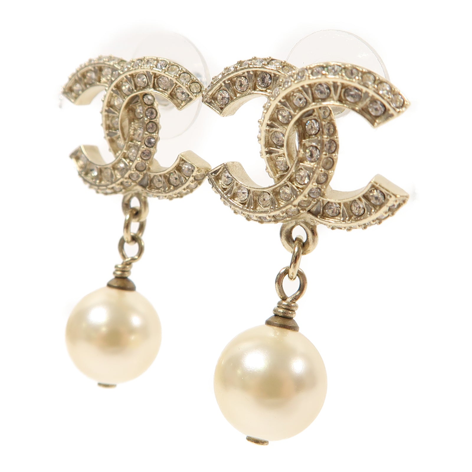 CHANEL 金屬Earrings耳環金色/白色