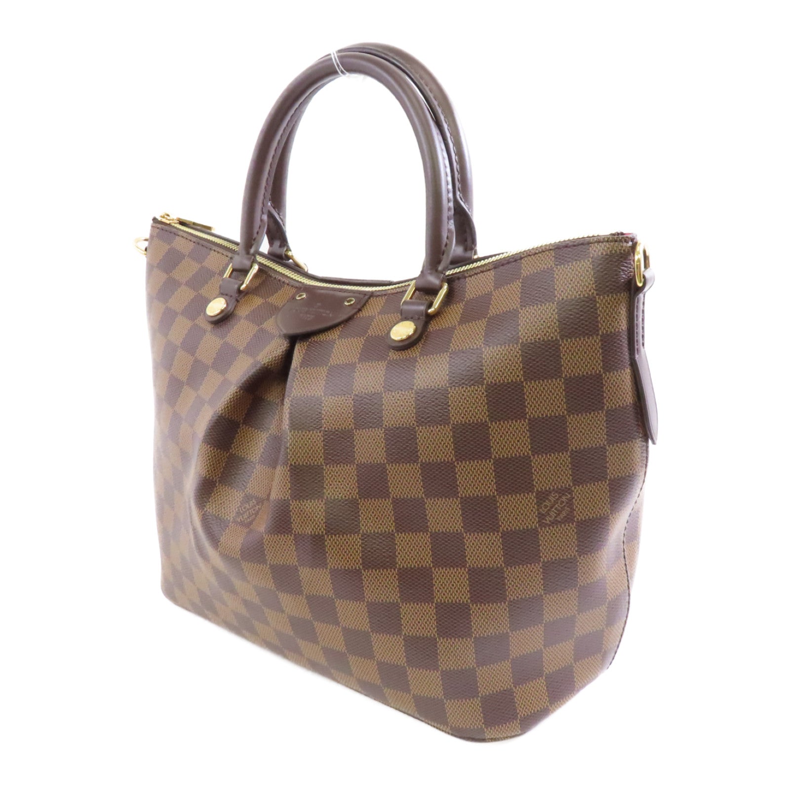 LOUIS VUITTON Damier Siena MM金扣肩背袋棕色