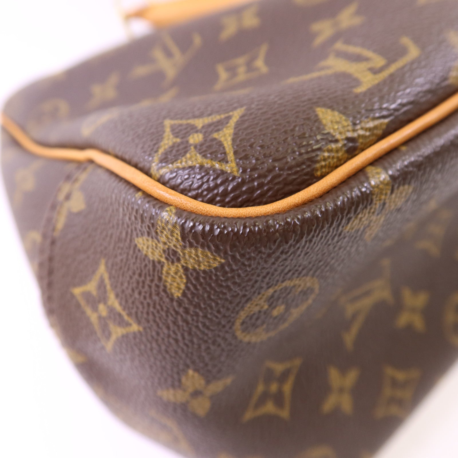 LOUIS VUITTON Monogram Deauville金扣手挽袋棕色