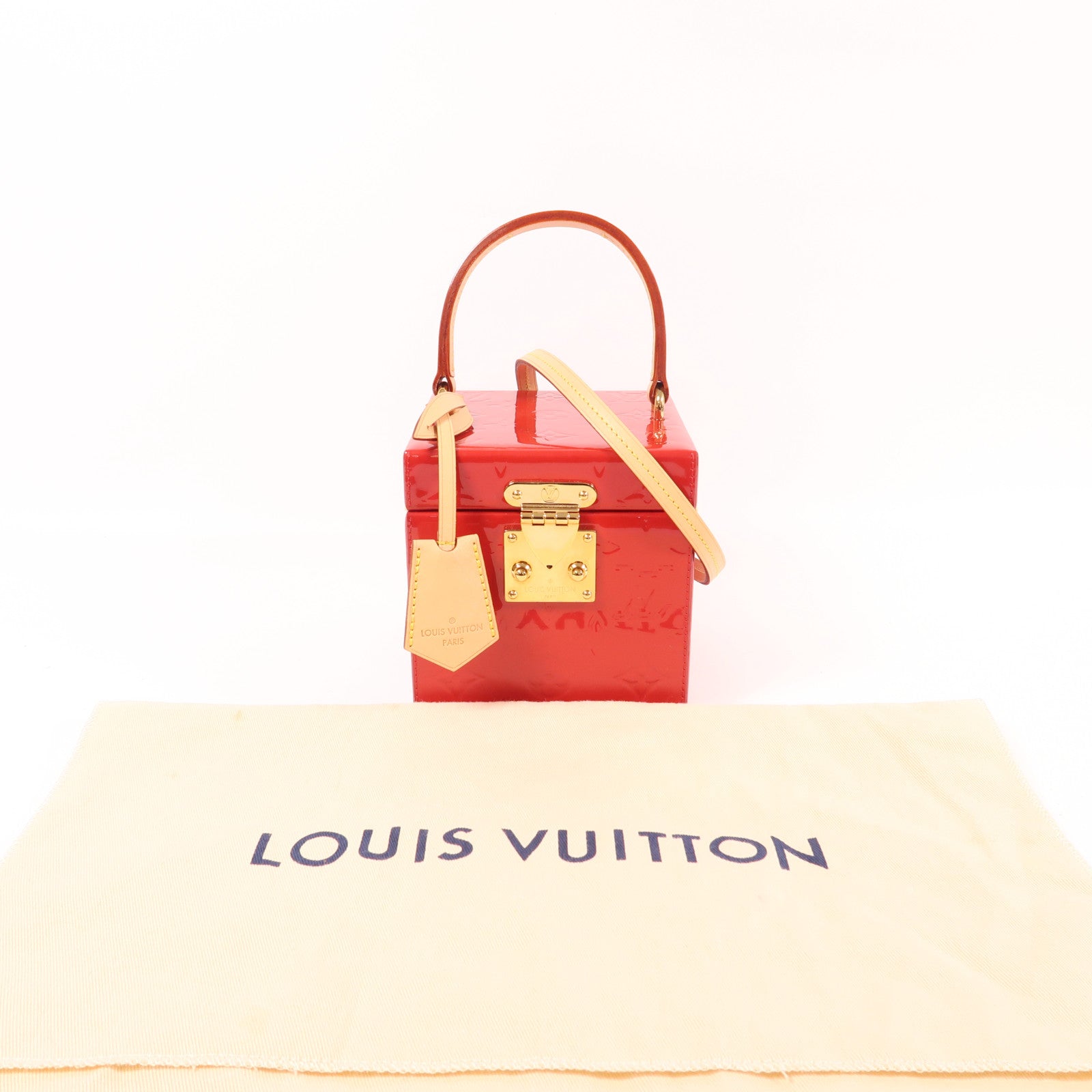 LOUIS VUITTON Monogram Vernis Bleecker Box金扣手挽肩背兩用袋