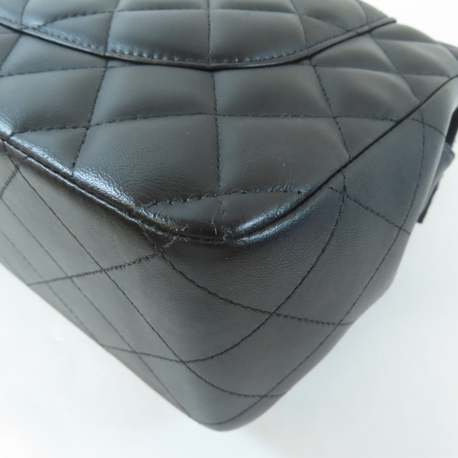 CHANEL 【激減優惠】菱格羊皮皮革Classic Jumbo金扣鏈帶肩背袋黑色