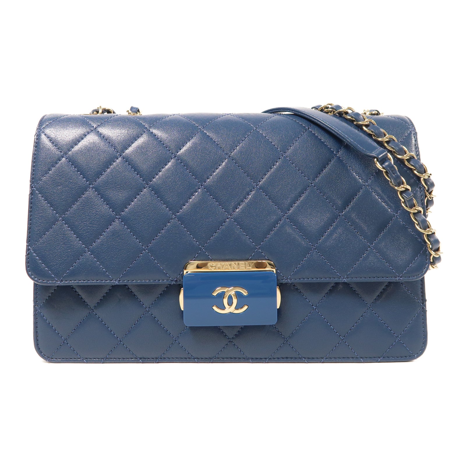CHANEL 【激減優惠】牛皮皮革Chain Shoulder金扣鏈帶肩背袋