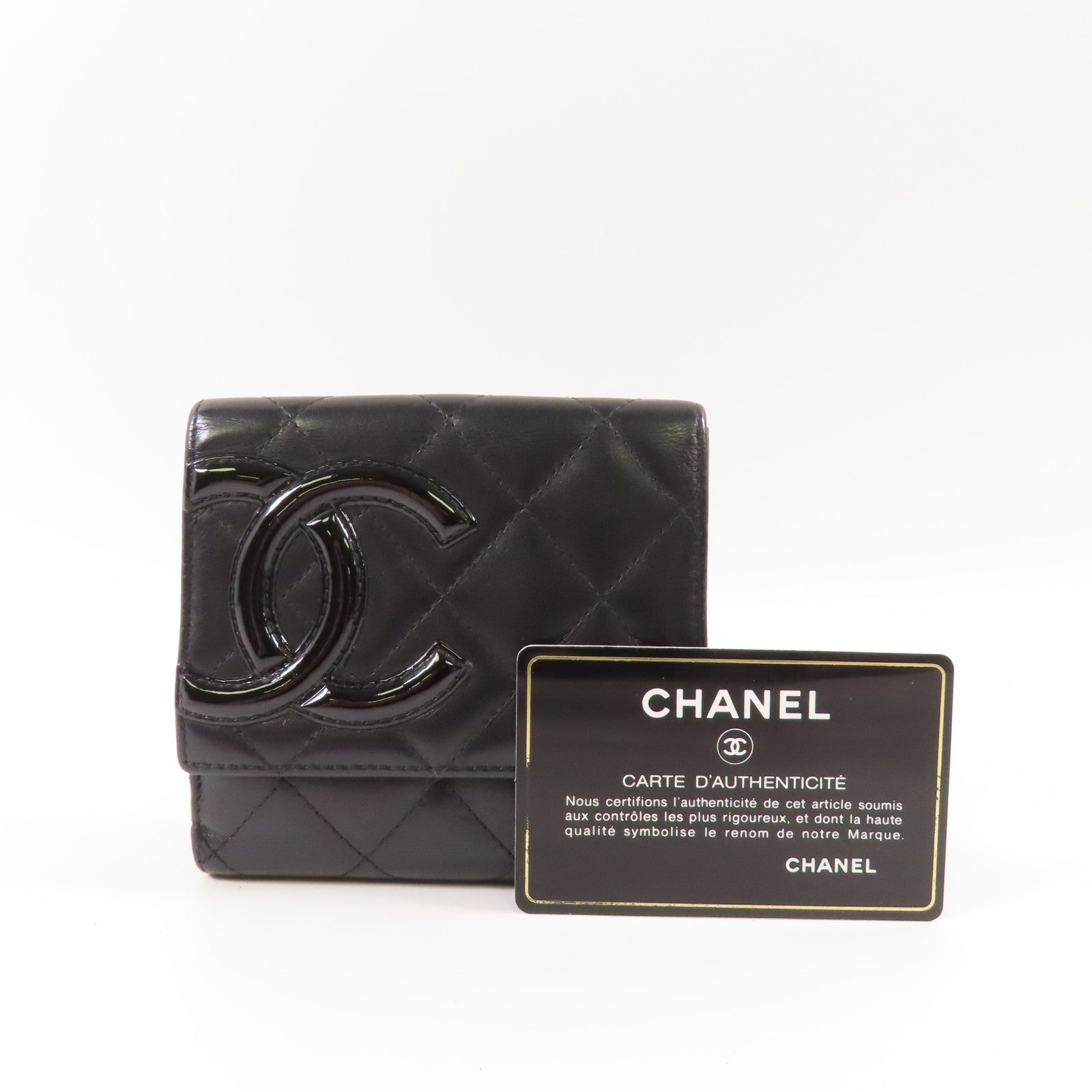 CHANEL 【激減優惠】牛皮皮革Cambon Compact Wallet錢包