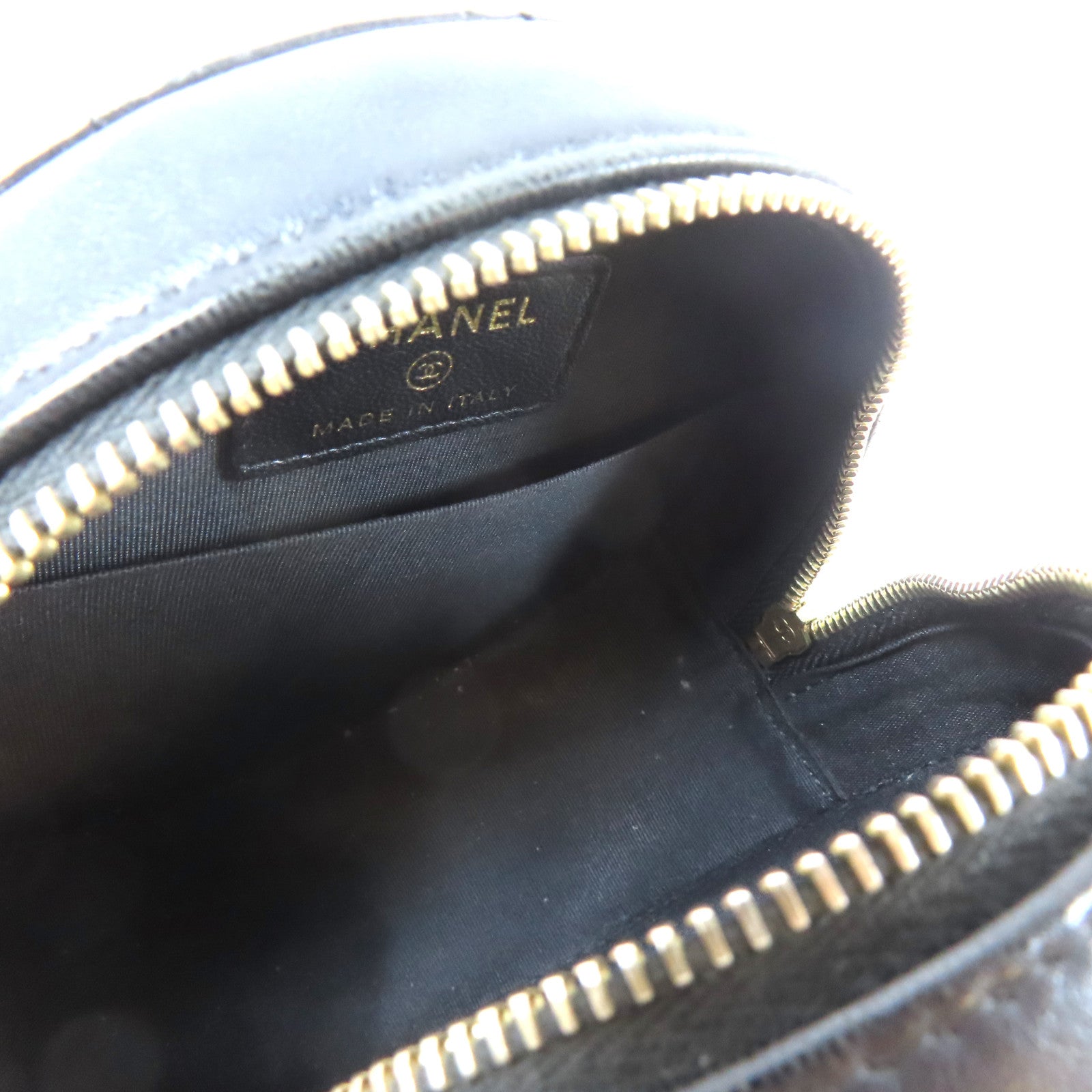 CHANEL 菱格羊皮皮革Chain Shoulder Bag金扣鏈帶肩背袋黑色