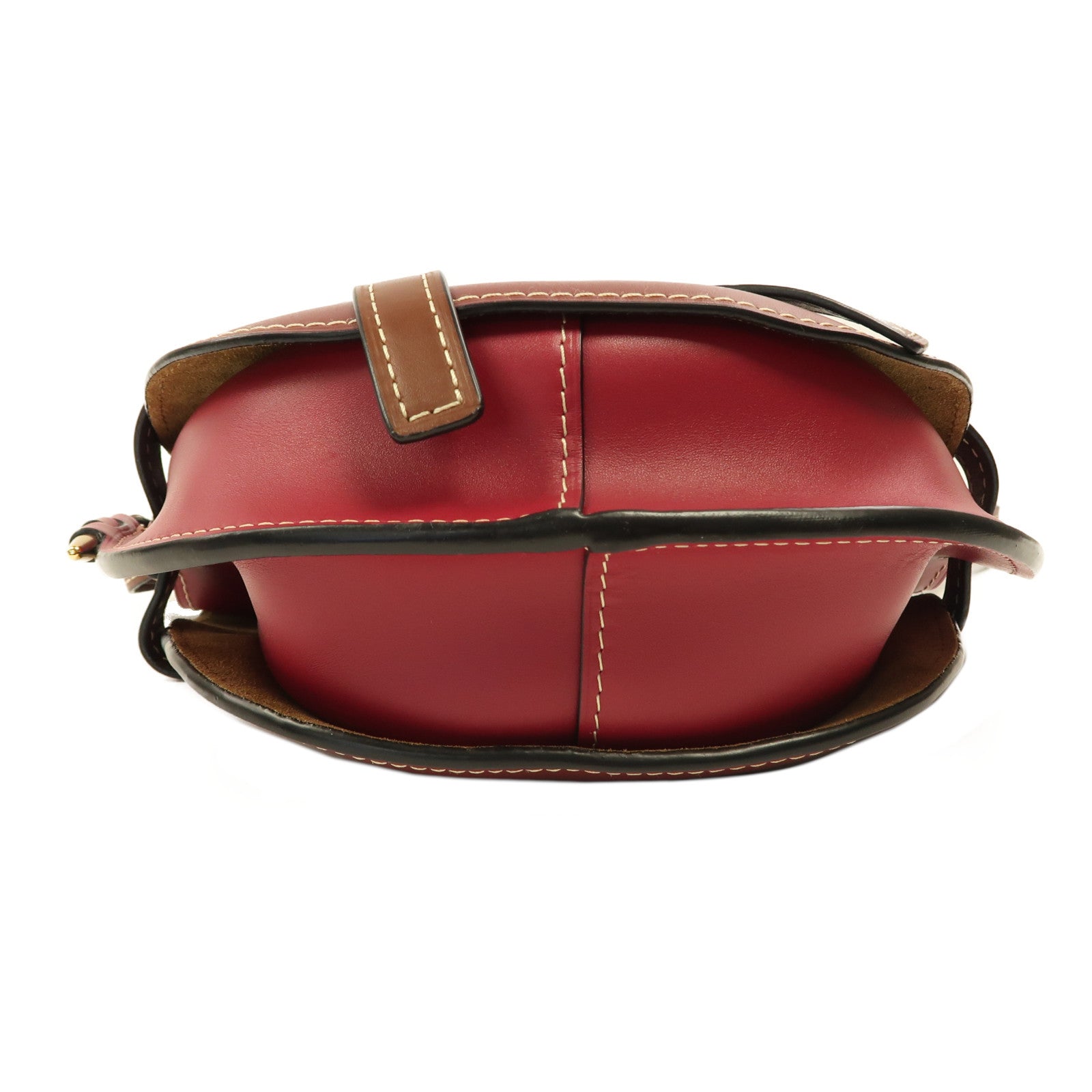 LOEWE 牛皮皮革Gate Small金扣肩背袋紅色