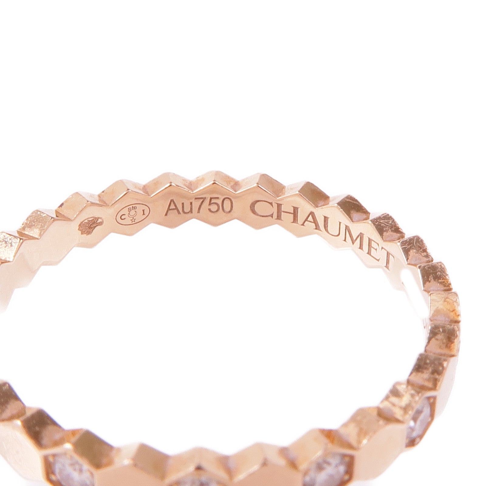 Chaumet 18K玫瑰金Bee De Diamond Ring鑽石戒指Chaumet#52/US#6