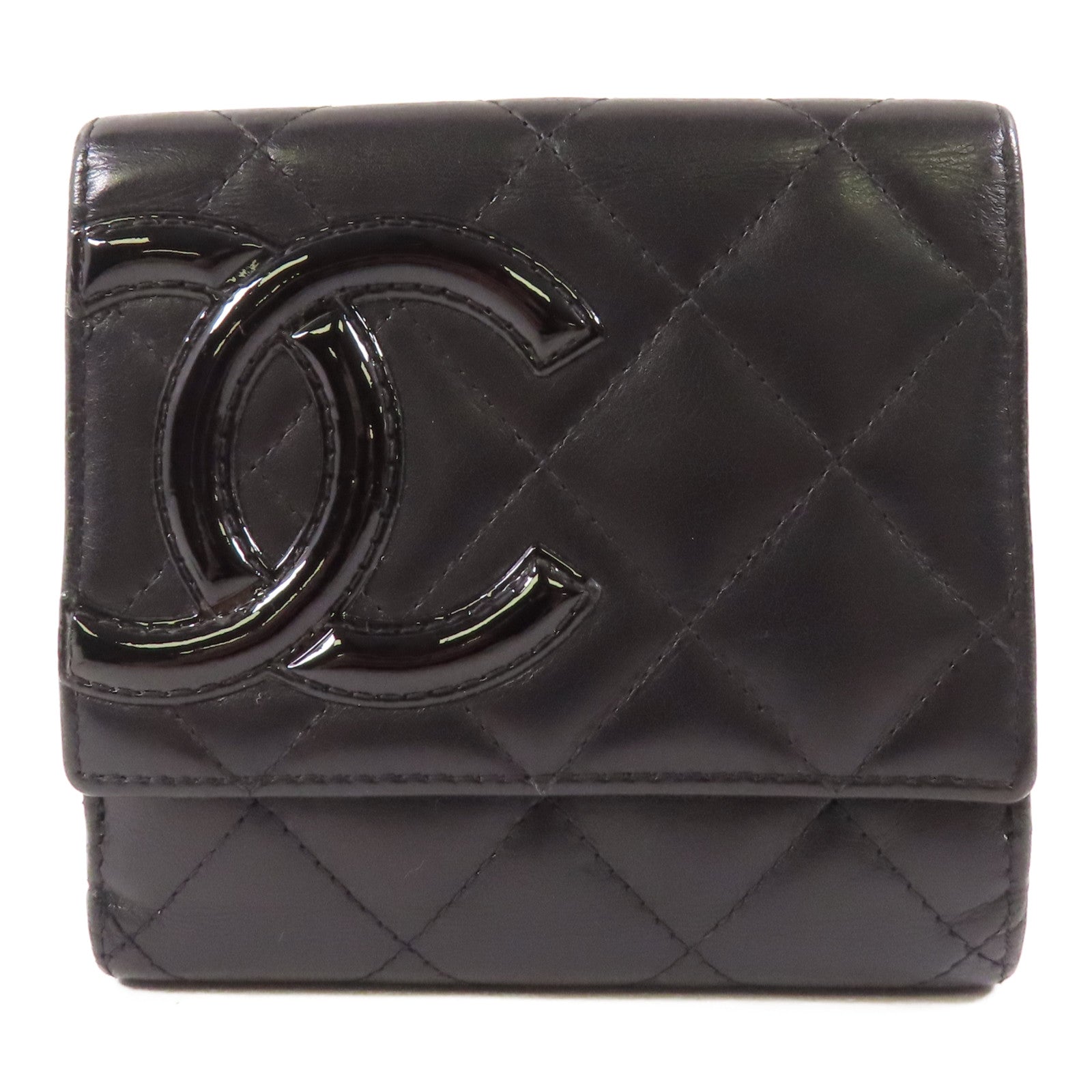 CHANEL 【激減優惠】牛皮皮革Cambon Compact Wallet錢包