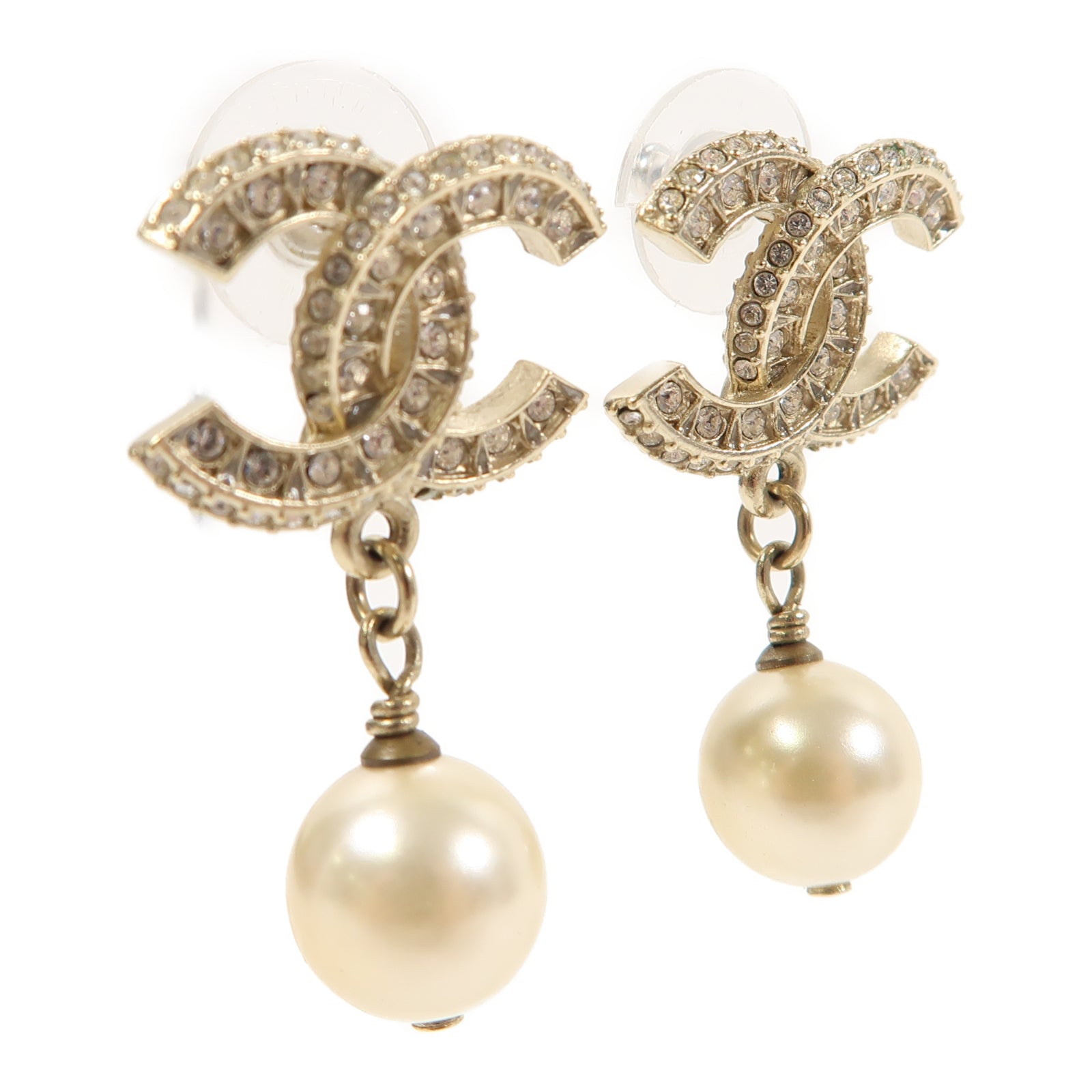 CHANEL 金屬Earrings耳環金色/白色