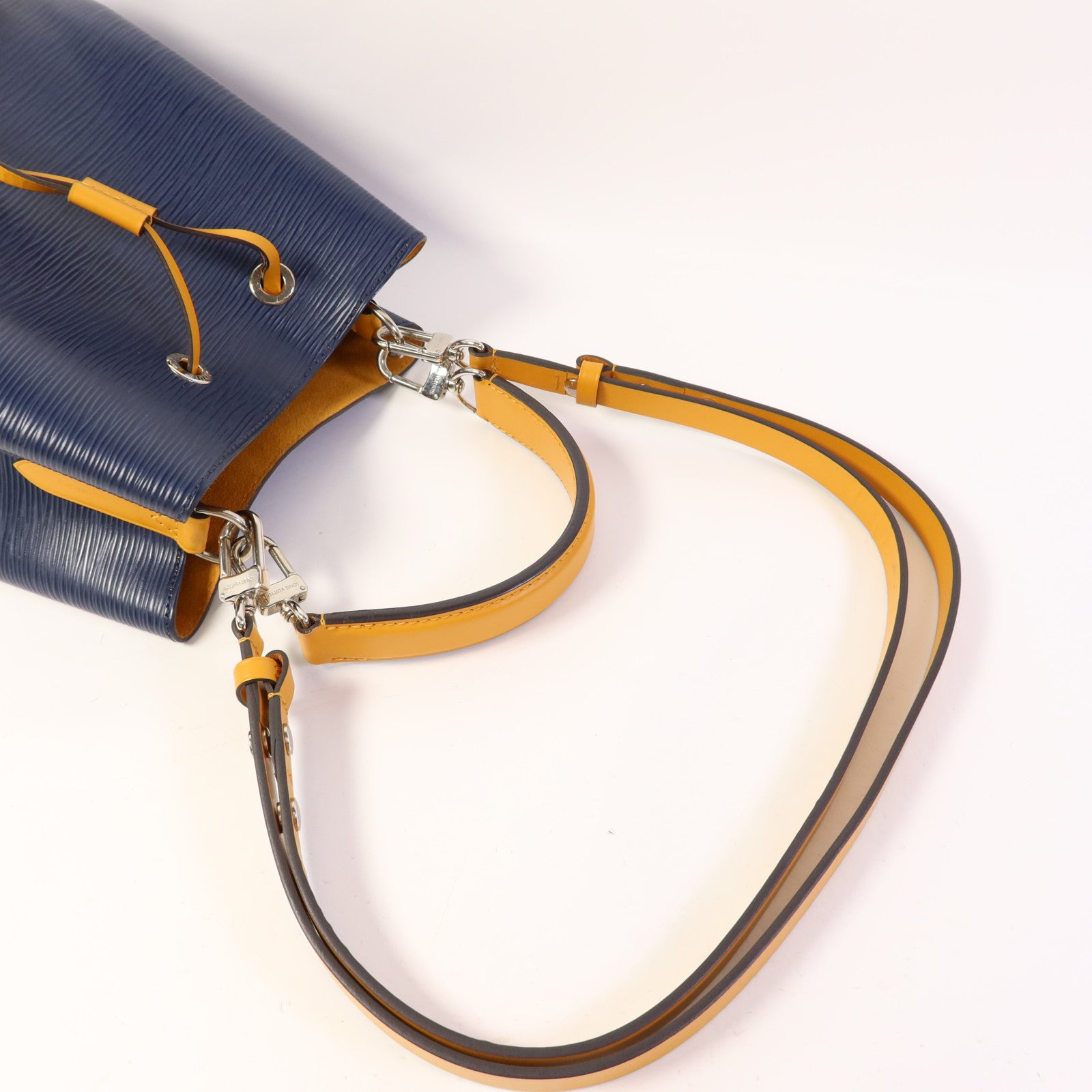 LOUIS VUITTON Epi Neo Noe BB銀扣手挽肩背兩用袋深藍色