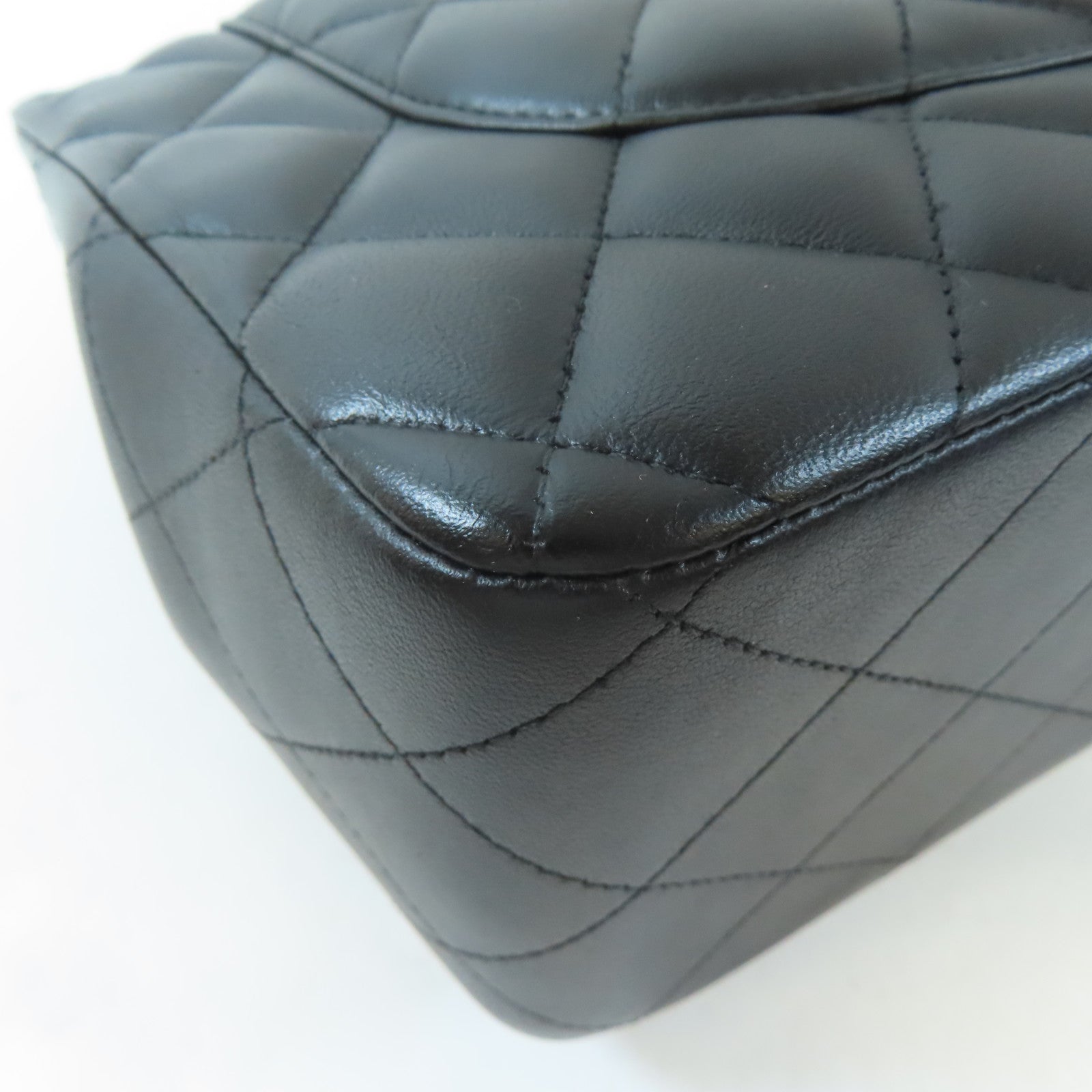 CHANEL 【激減優惠】菱格羊皮皮革Classic Jumbo金扣鏈帶肩背袋黑色