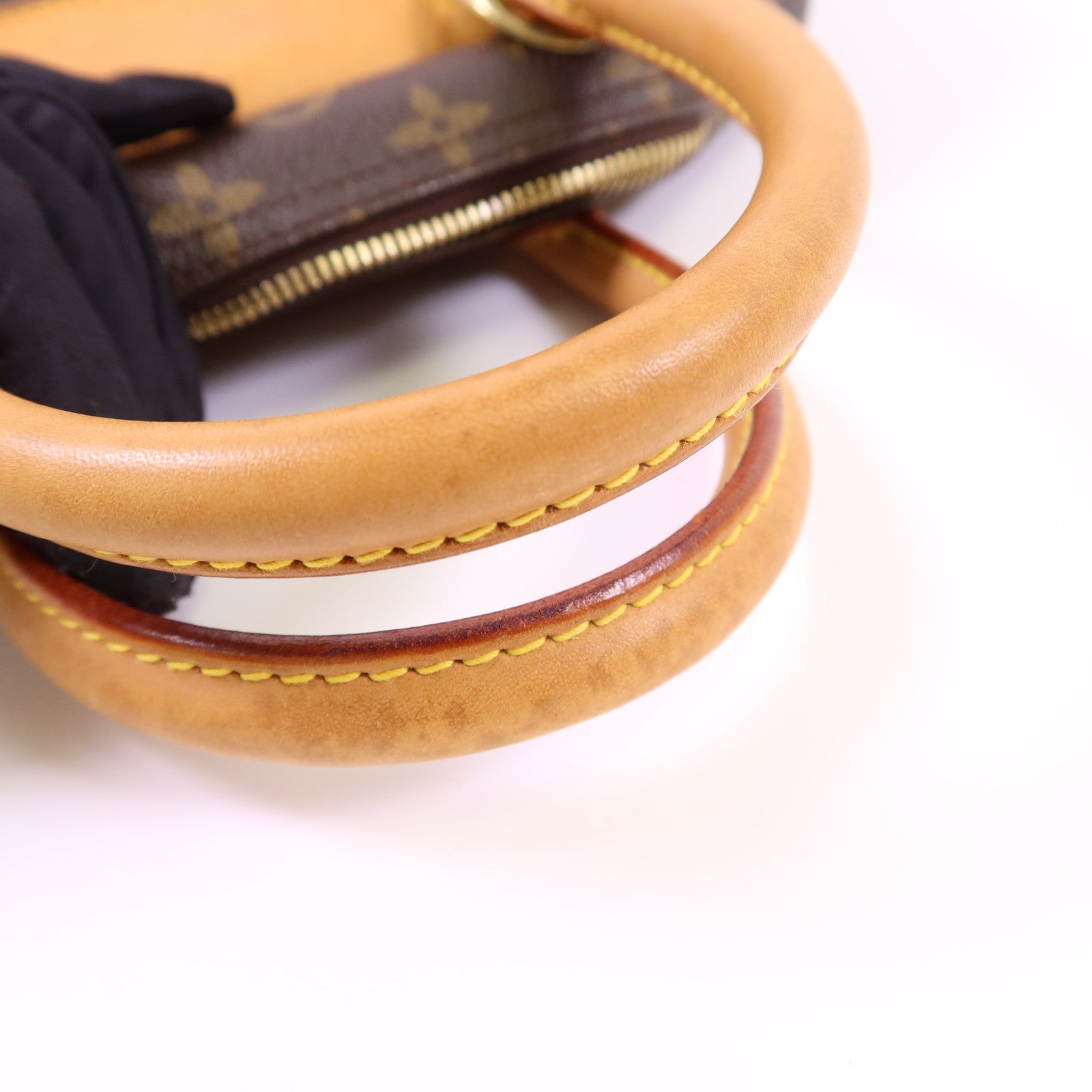 LOUIS VUITTON Monogram Deauville金扣手挽袋棕色