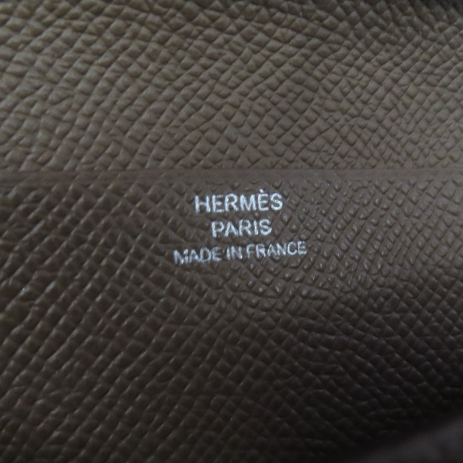 HERMES Epsom皮革Bearn Long Wallet銀扣雙摺長錢包大象灰色