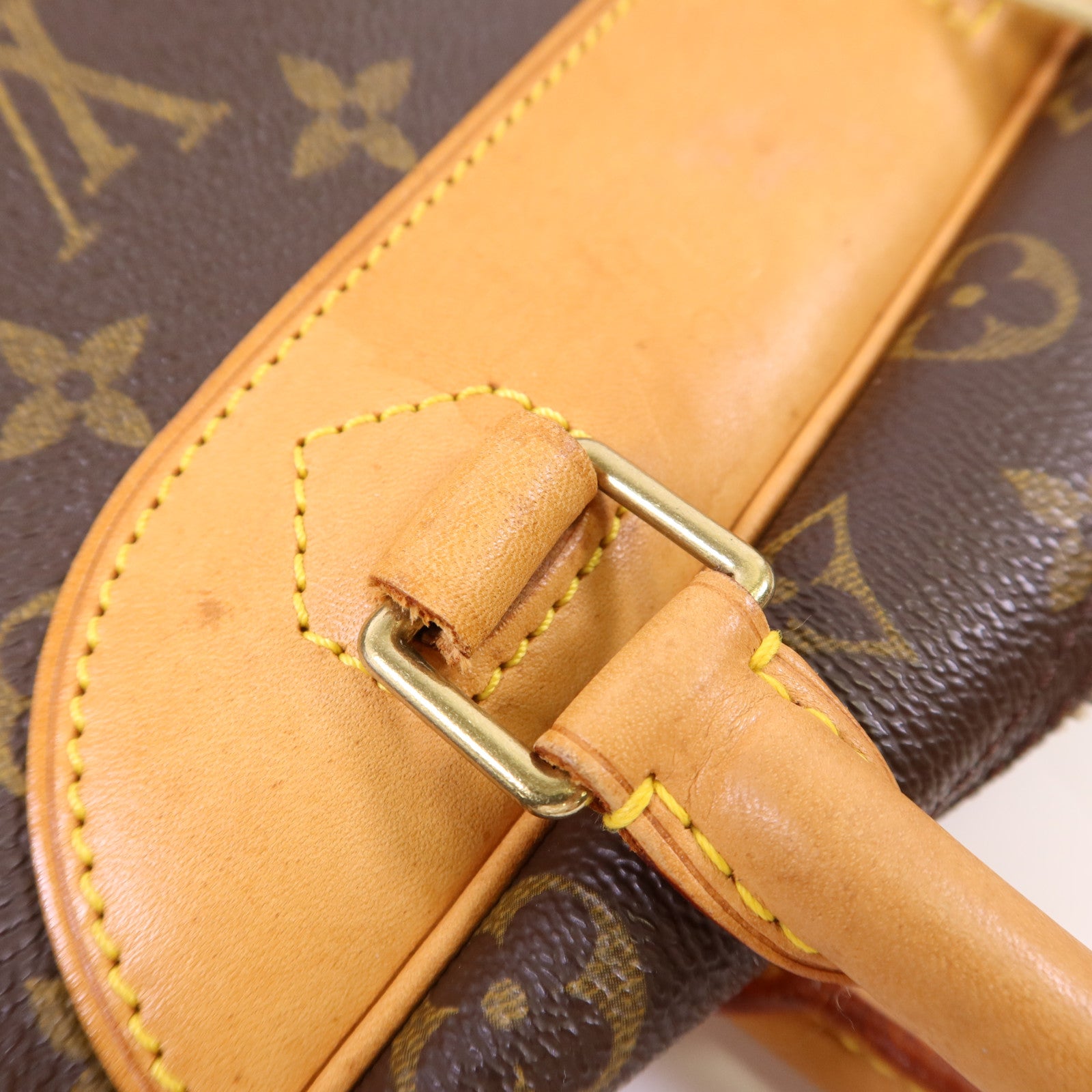 LOUIS VUITTON Monogram Deauville金扣手挽袋棕色