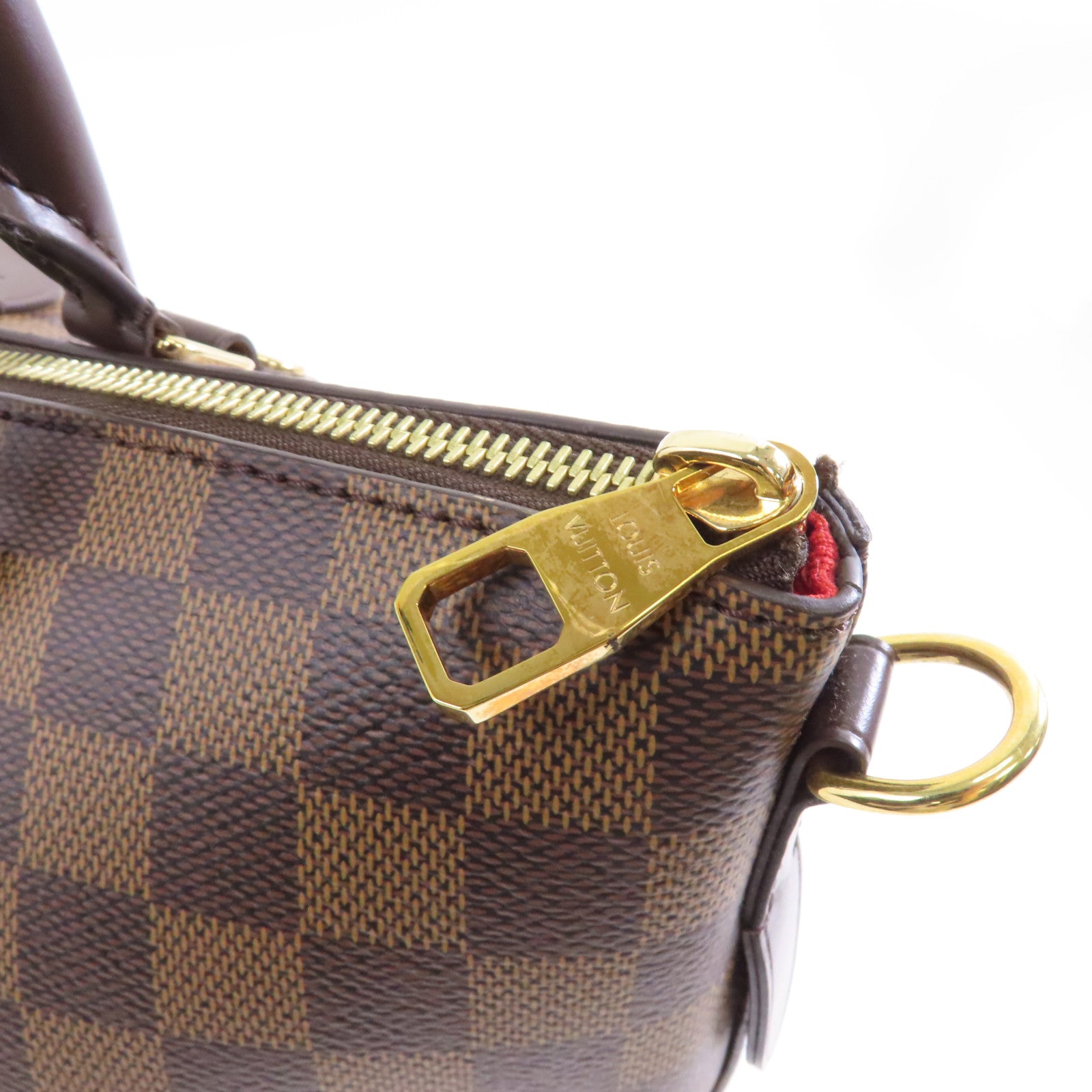 LOUIS VUITTON Damier Siena MM金扣肩背袋棕色
