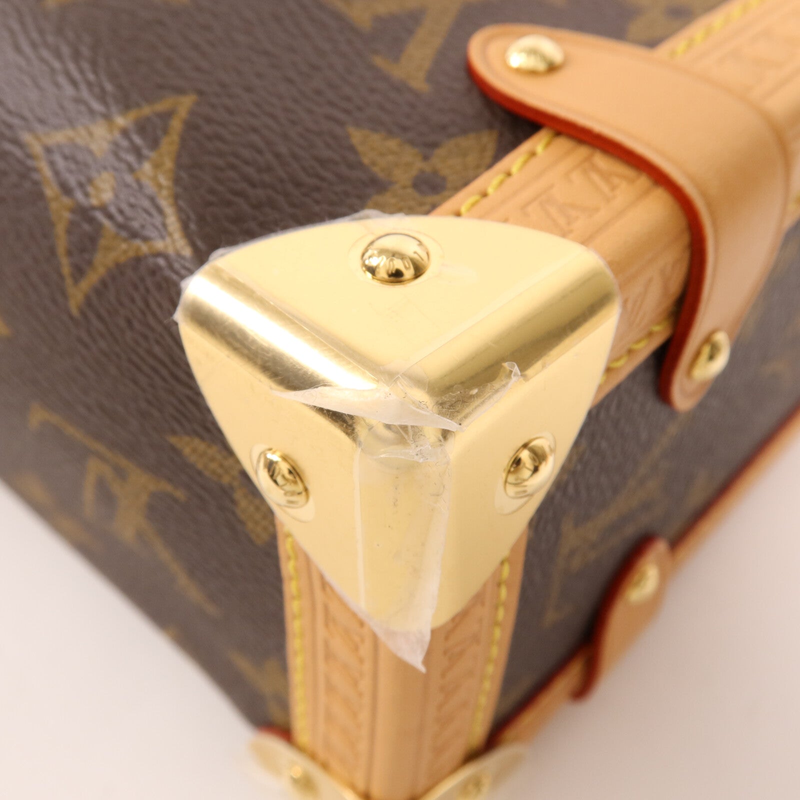 LOUIS VUITTON Monogram Side Trunk金扣手挽肩背兩用袋