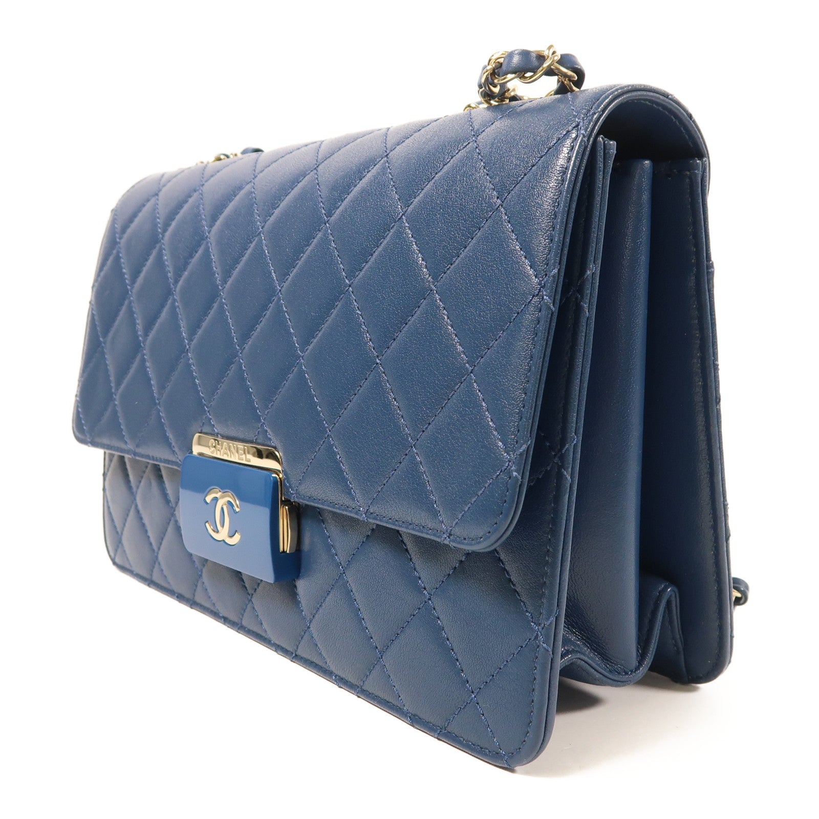 CHANEL 【激減優惠】牛皮皮革Chain Shoulder金扣鏈帶肩背袋