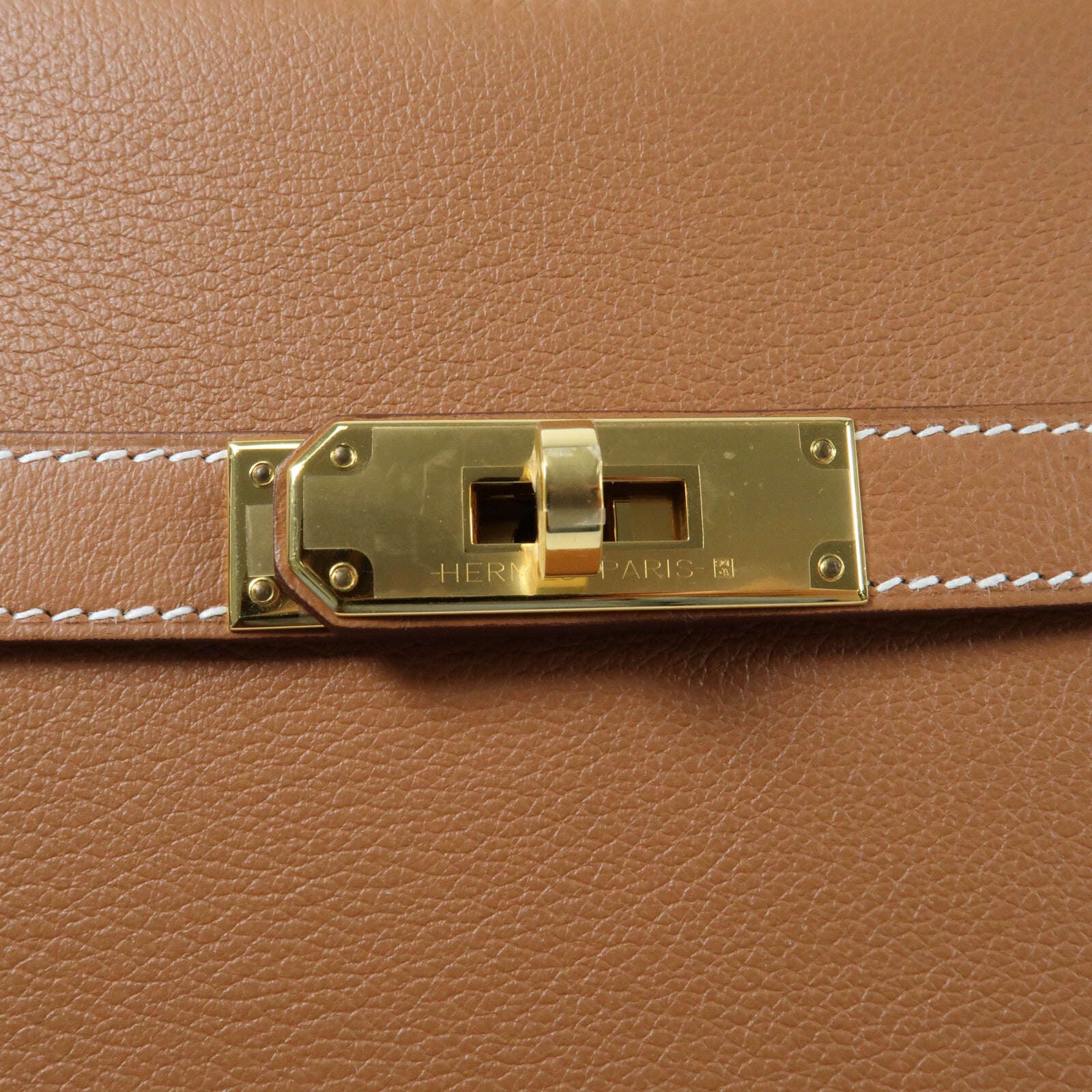 HERMES Evercolor皮革Mini Jypsiere金扣肩背袋Gold